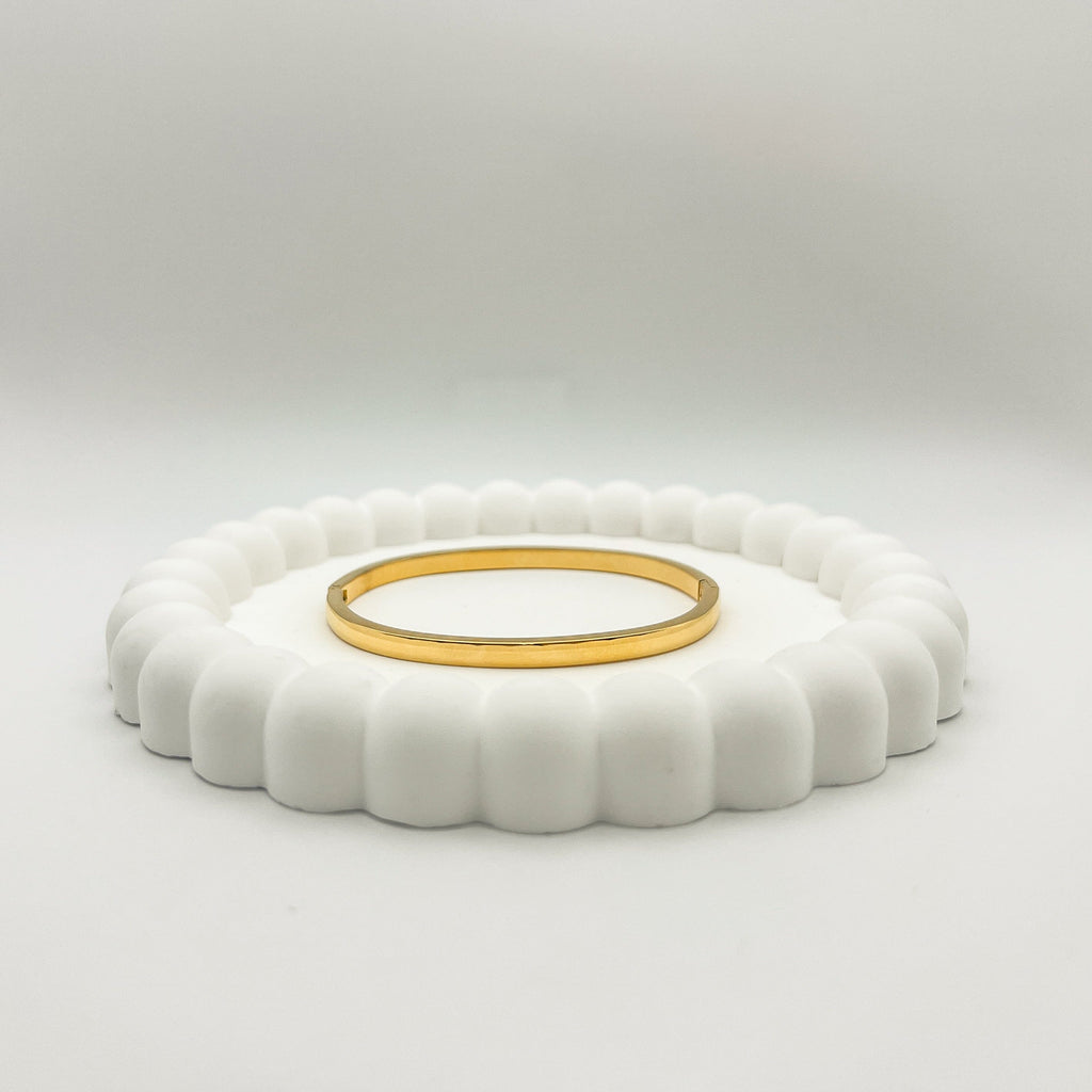 FIONA GRACE Bracelets Sleek Solid Bangle Hinged Gold Bangles- Choose 3 And Save!