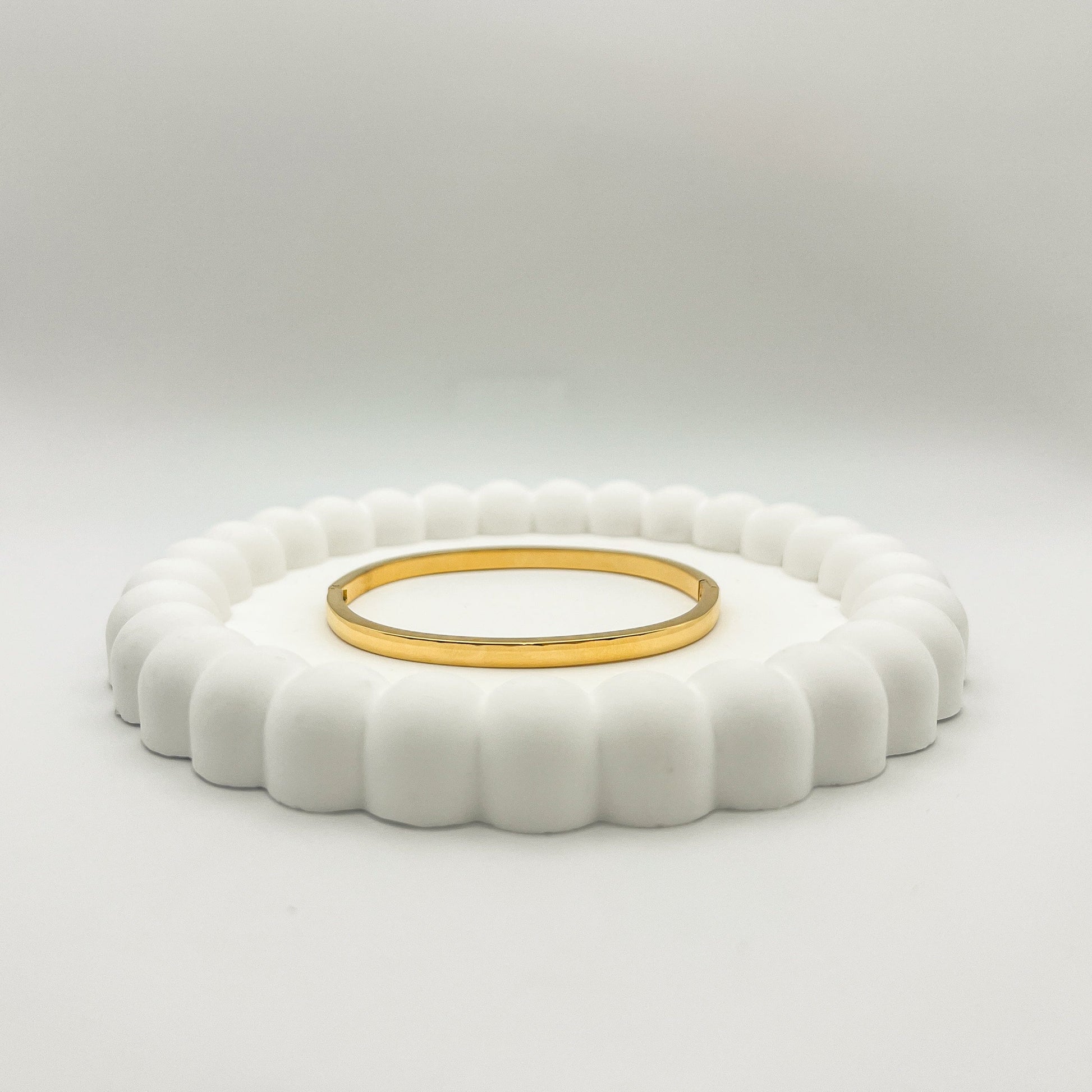 FIONA GRACE Bracelets Sleek Solid Bangle Hinged Gold Bangles- Choose 3 And Save!