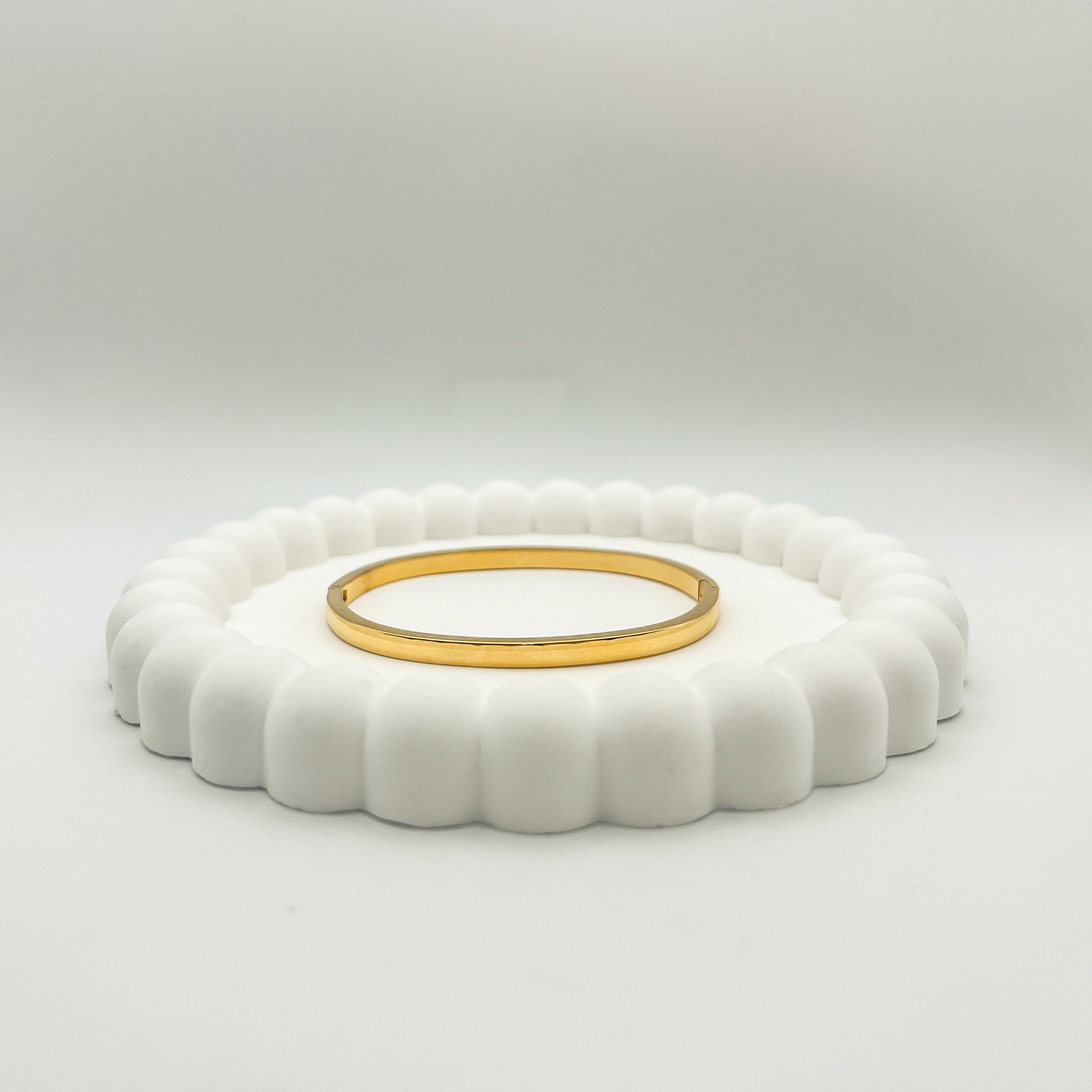 FIONA GRACE Bracelets Sleek Solid Bangle Hinged Gold Bangles- Choose 3 And Save!