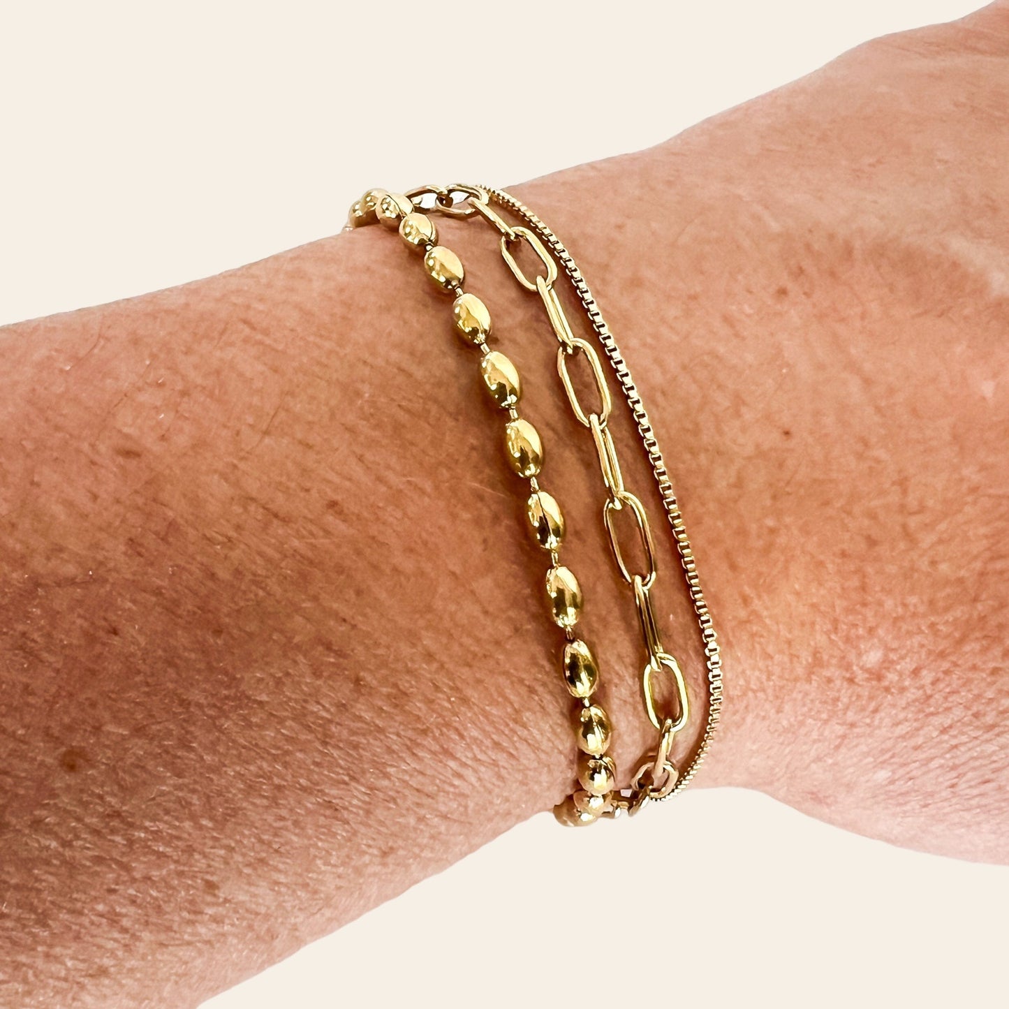 FIONA GRACE Bracelets Trio Gold Bracelet Stack- Waterproof