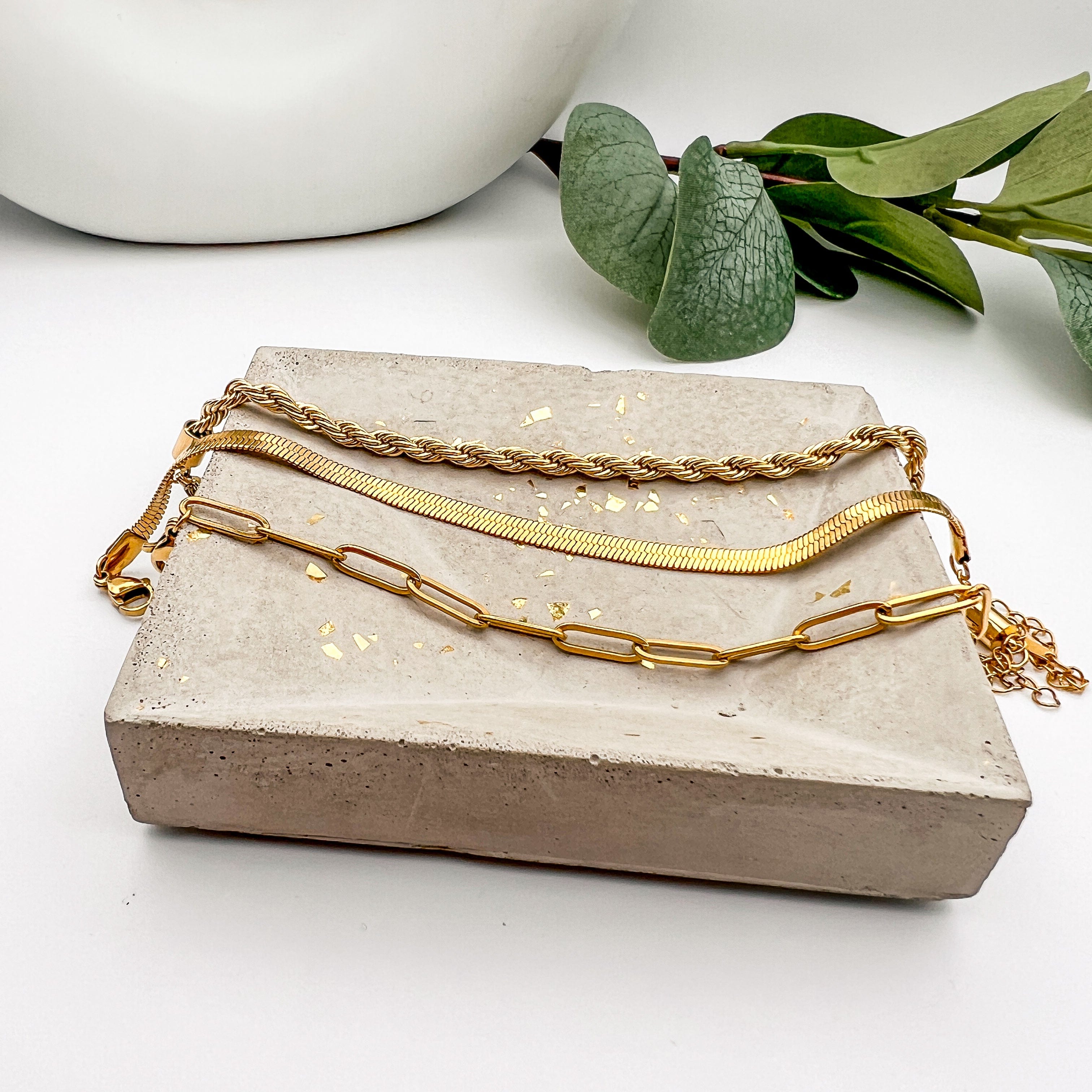 FIONA GRACE Bracelets Trio Gold Bracelet Stack- Waterproof