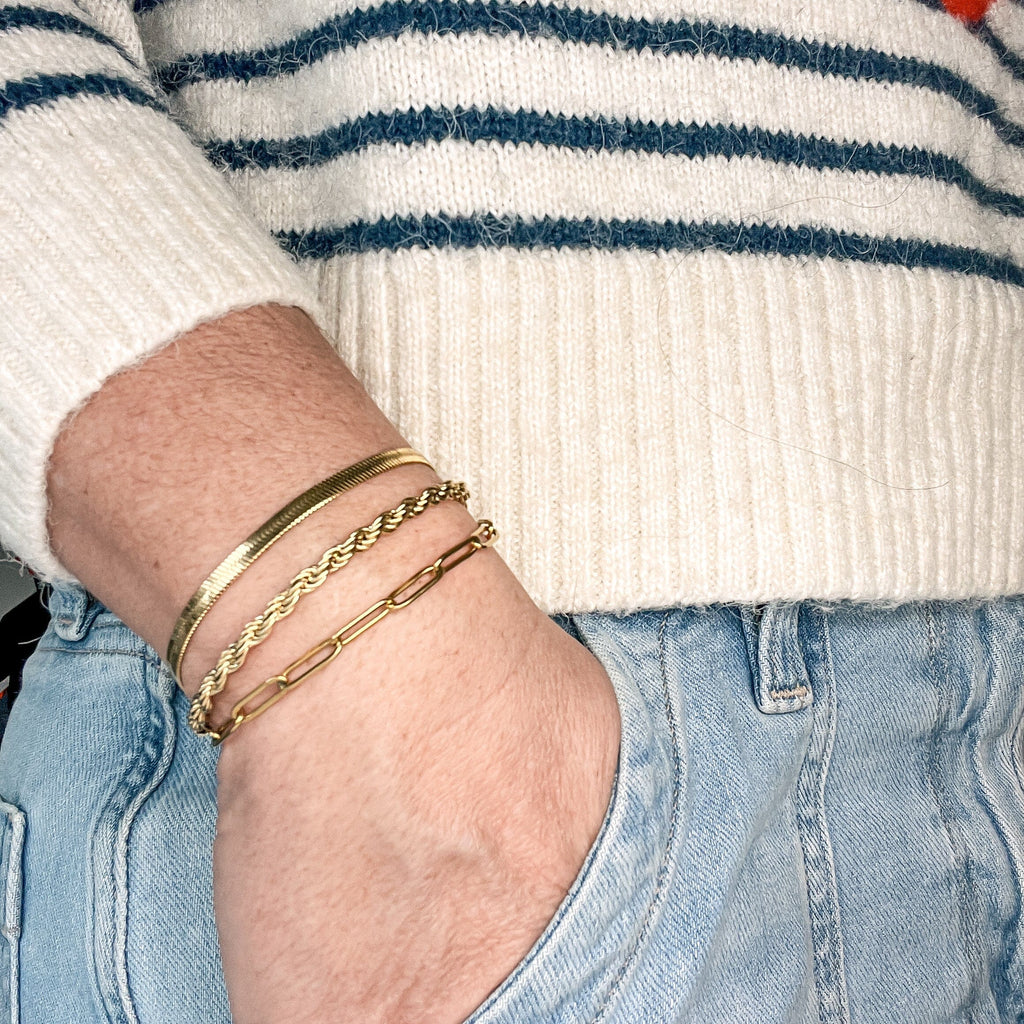 FIONA GRACE Bracelets Trio Gold Bracelet Stack- Waterproof