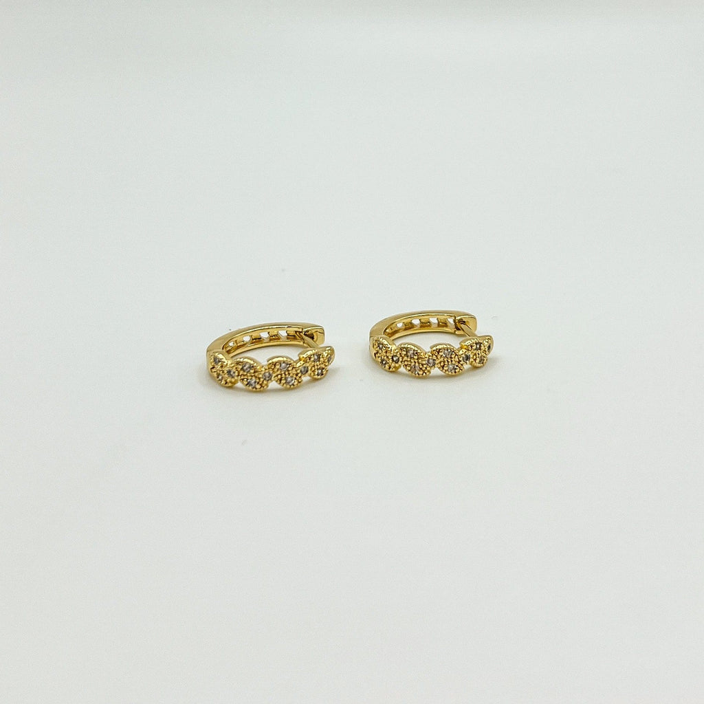 FIONA GRACE Earrings All Blinged Up Pave 18k Gold Huggies