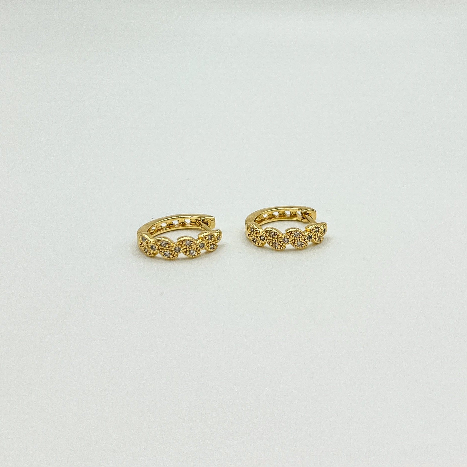 FIONA GRACE Earrings All Blinged Up Pave 18k Gold Huggies