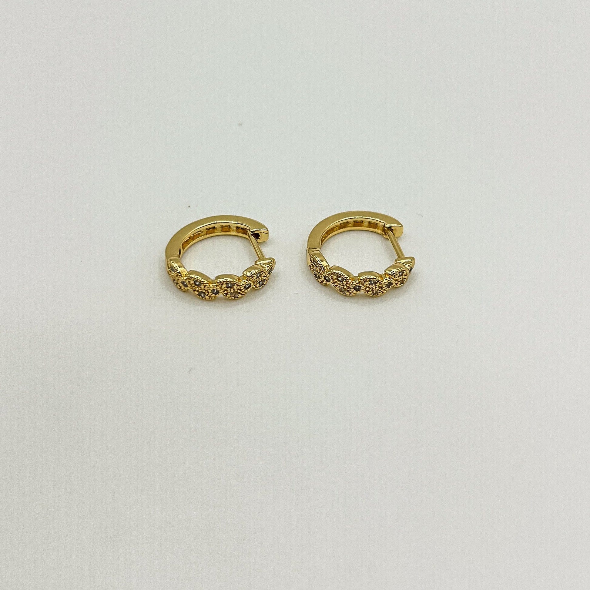 FIONA GRACE Earrings All Blinged Up Pave 18k Gold Huggies