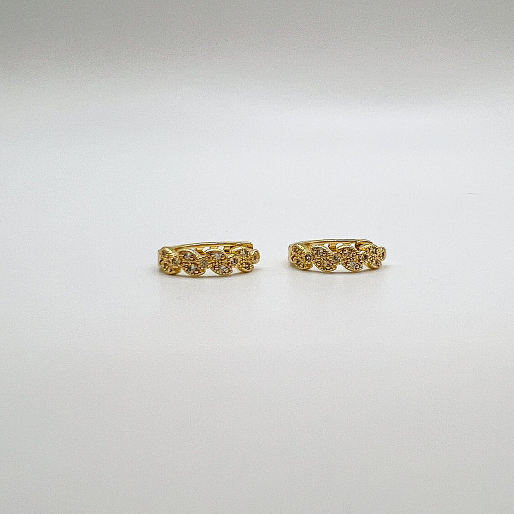 FIONA GRACE Earrings All Blinged Up Pave 18k Gold Huggies