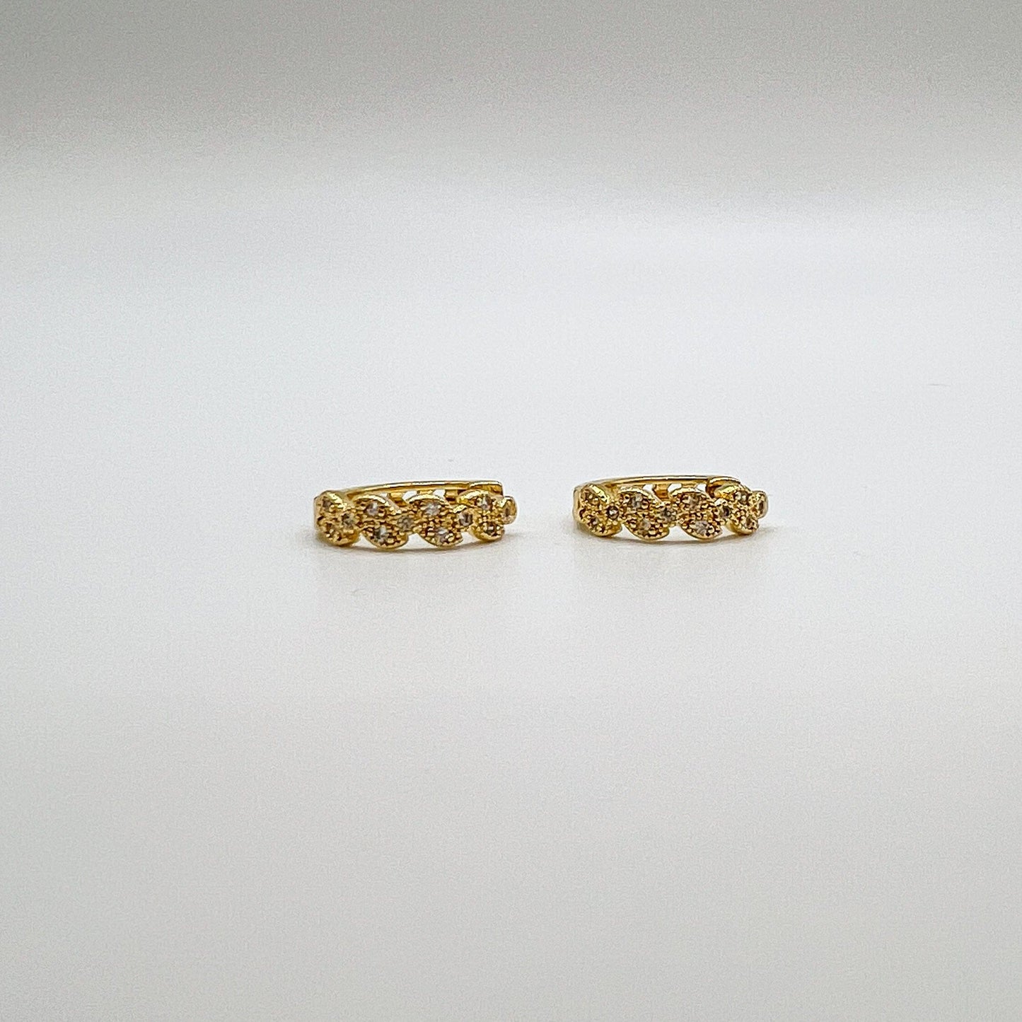 FIONA GRACE Earrings All Blinged Up Pave 18k Gold Huggies