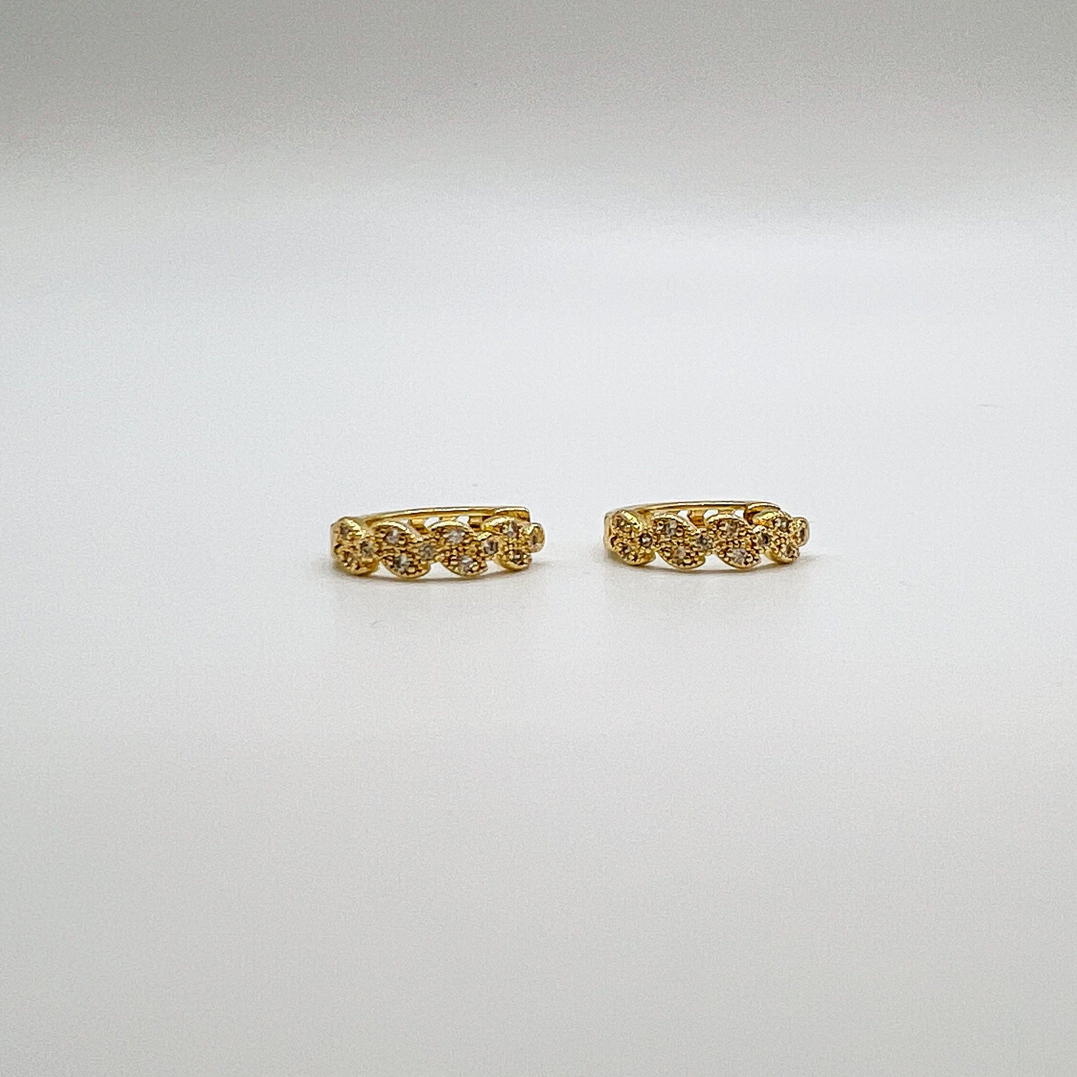 FIONA GRACE Earrings All Blinged Up Pave 18k Gold Huggies