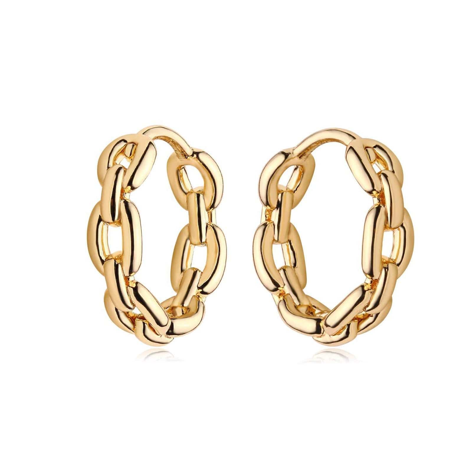 FIONA GRACE Earrings Chain Link Huggie Earrings- Waterproof