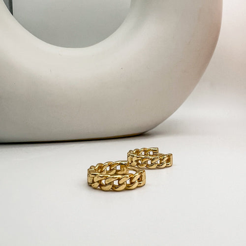 FIONA GRACE Earrings Chain Link Huggie Earrings- Waterproof