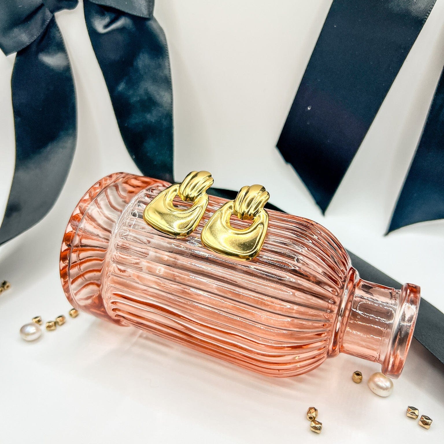 FIONA GRACE Earrings Chunky Gold Door Knockers – ’90s Glam Statement Earrings