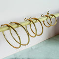 FIONA GRACE Earrings Gold Hoop Earring Set • 3 Pairs Stacked 18K Gold Tarnish Free Waterproof Hoops