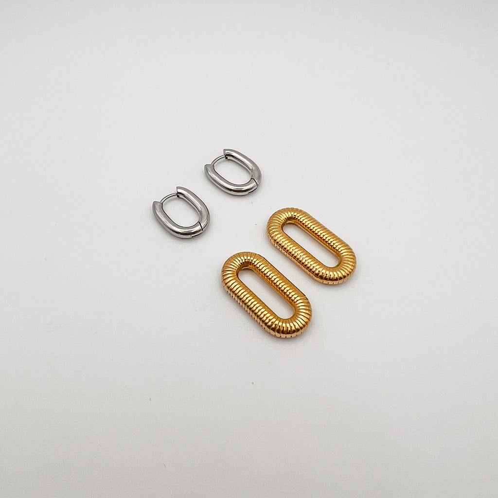 FIONA GRACE Earrings Mixed Metal Huggie Hoop Earrings