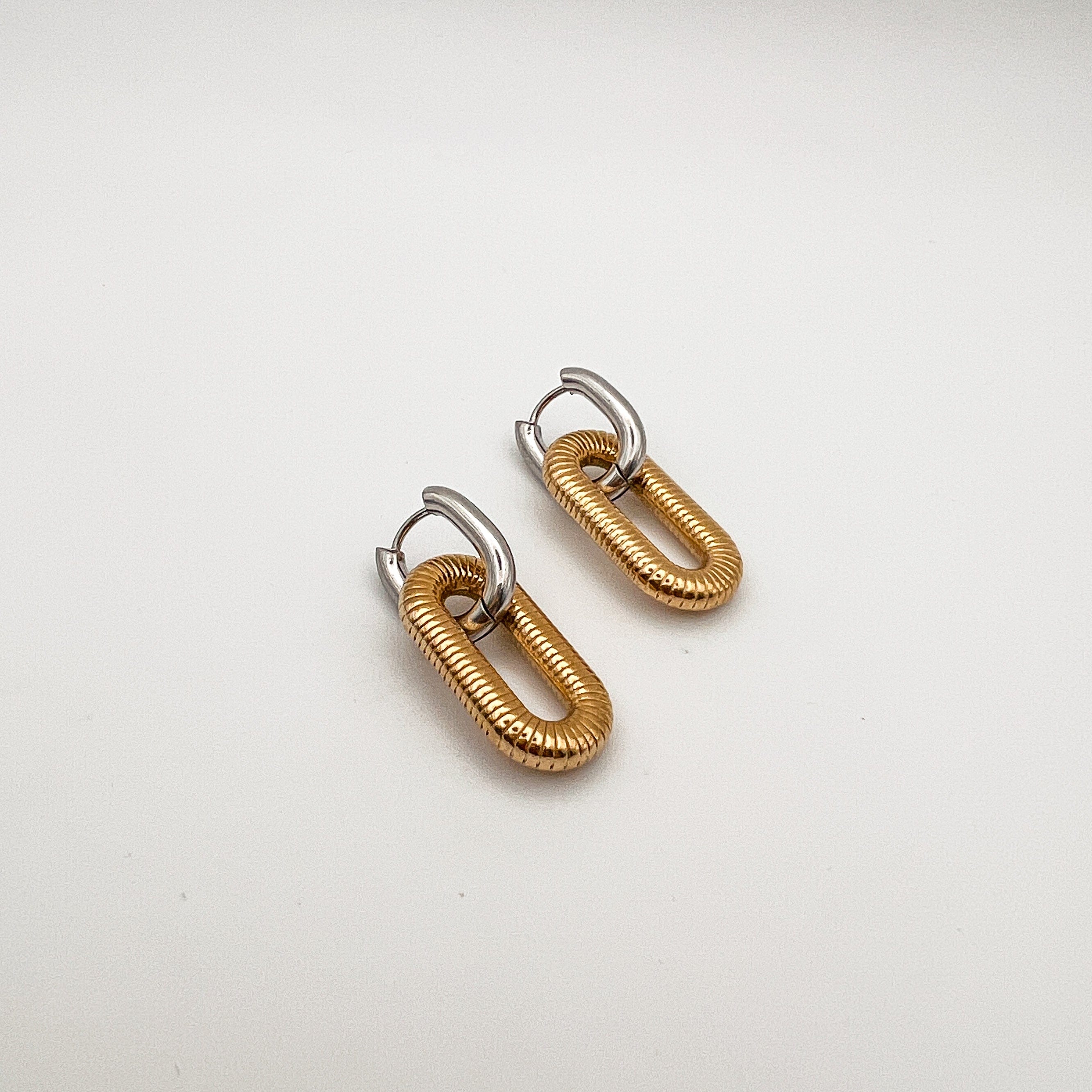 FIONA GRACE Earrings Mixed Metal Huggie Hoop Earrings
