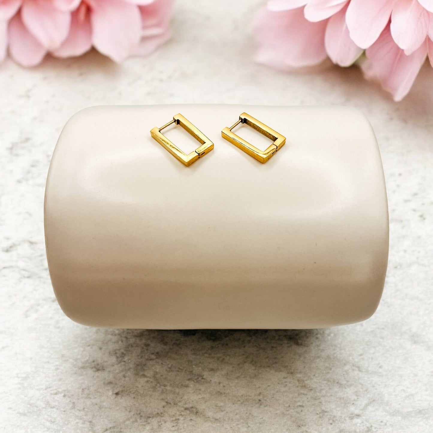 FIONA GRACE Earrings Rectangle Geometric Huggie Earrings, Waterproof