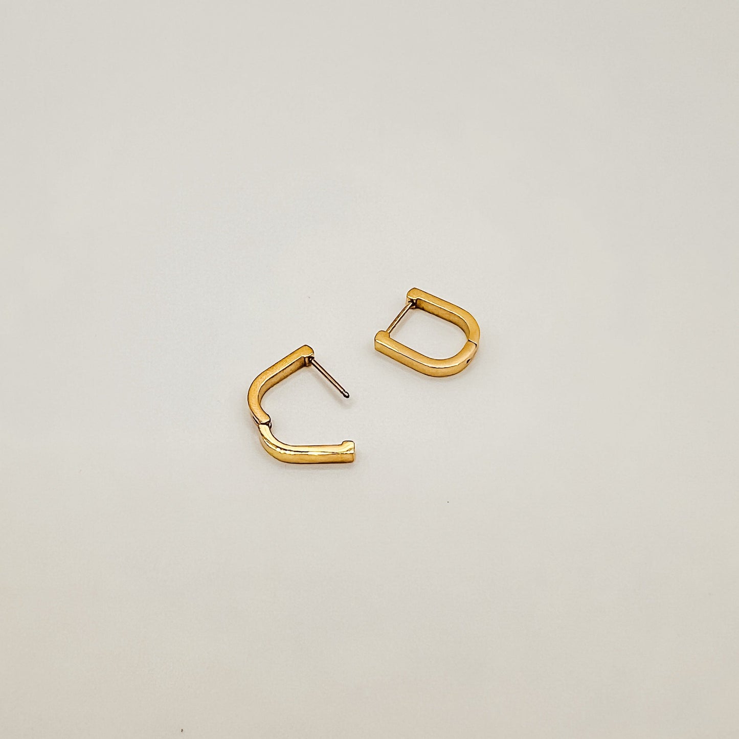 FIONA GRACE Earrings Simple Geometric U Shaped Huggie Earrings, Waterproof