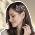 FIONA GRACE Earrings Trio Huggie Stack Set — 3 Pairs, Endless Ways to Wear | Waterproof Gold Huggies