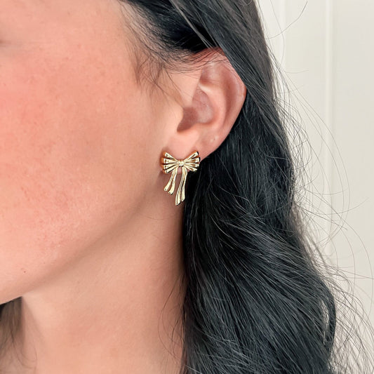 FIONA GRACE Earrings Vintage Ribbon Bow Stud Earrings