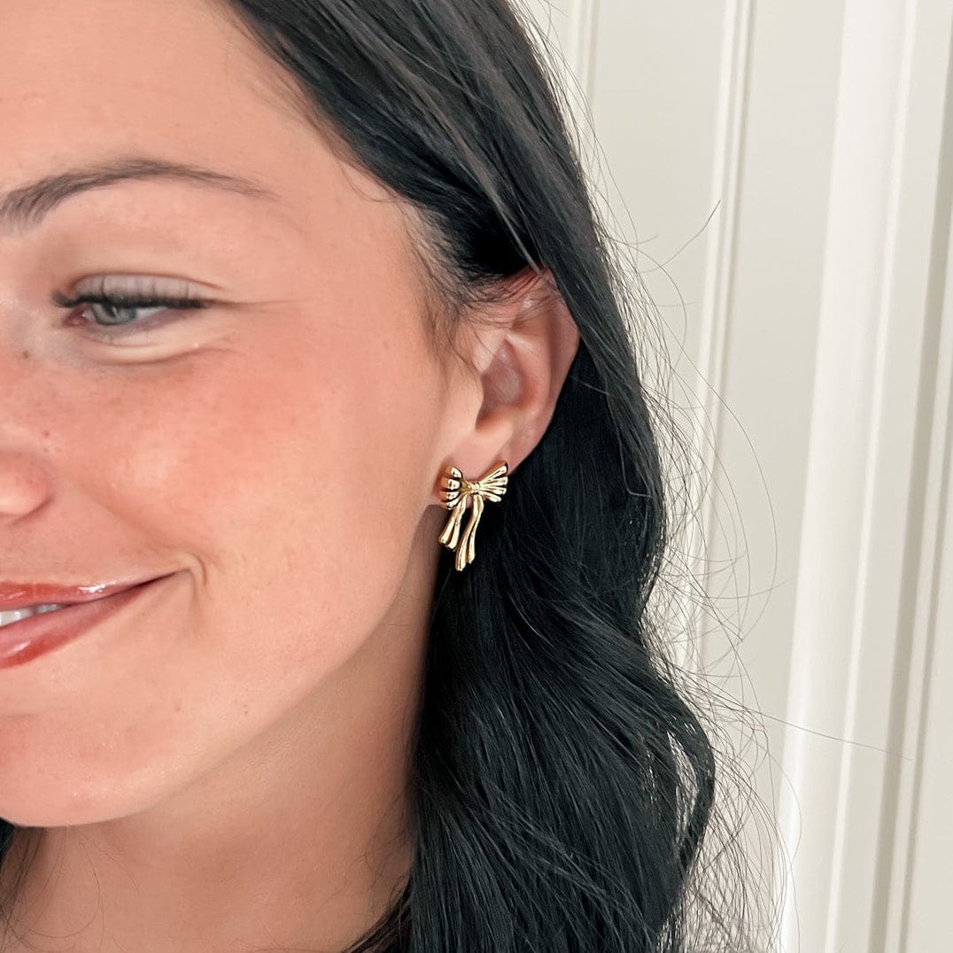 FIONA GRACE Earrings Vintage Ribbon Bow Stud Earrings
