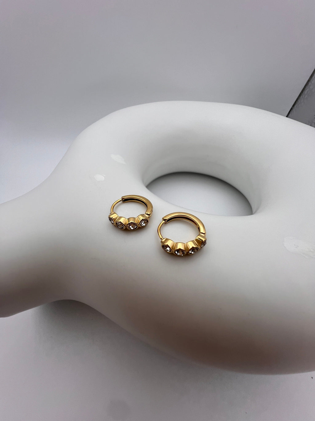 FIONA GRACE Earrings You Shine Bright Gold CZ Huggies