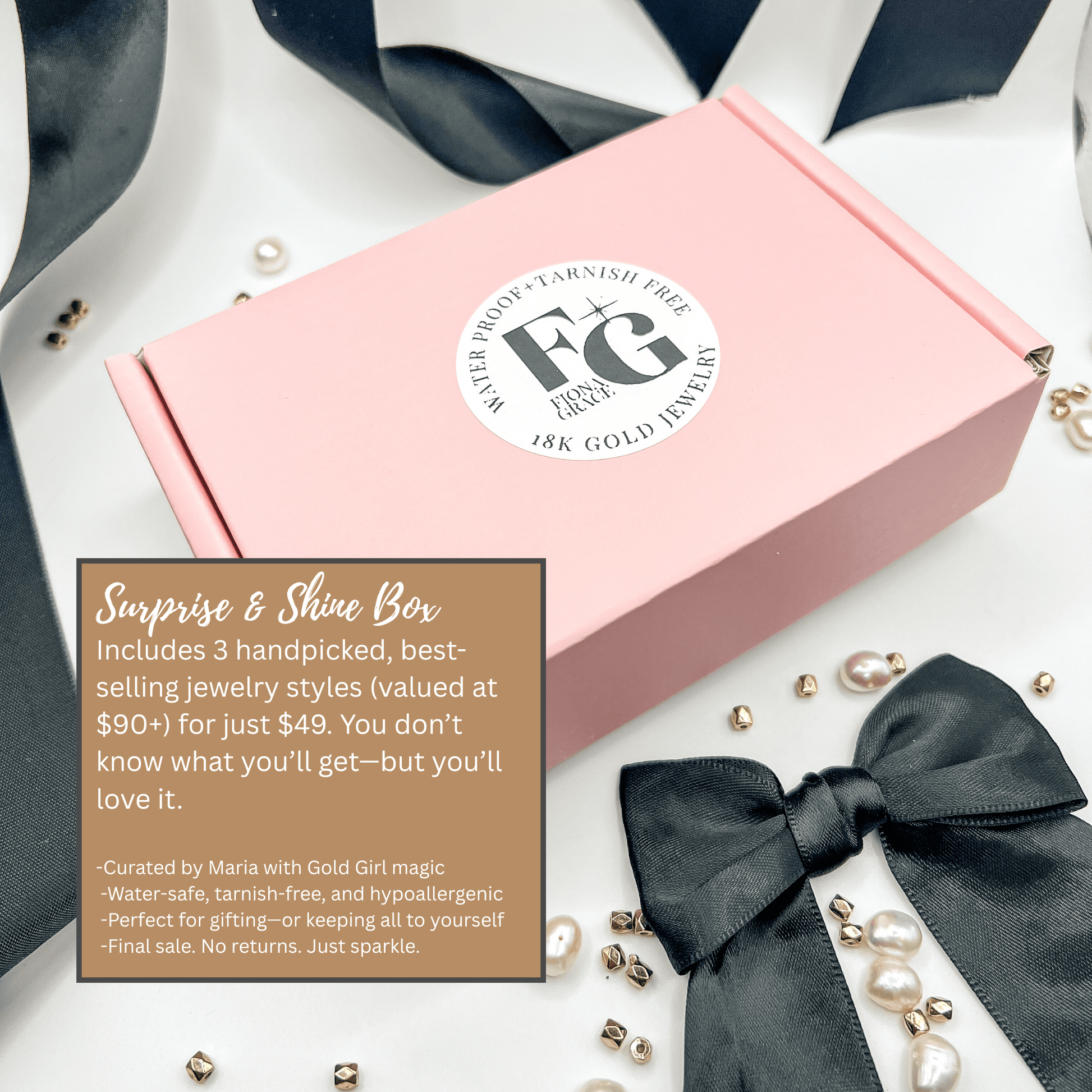 FIONA GRACE Jewelry Surprise & Shine Box- 3-Piece Mystery Jewelry Set ($90+ Value)