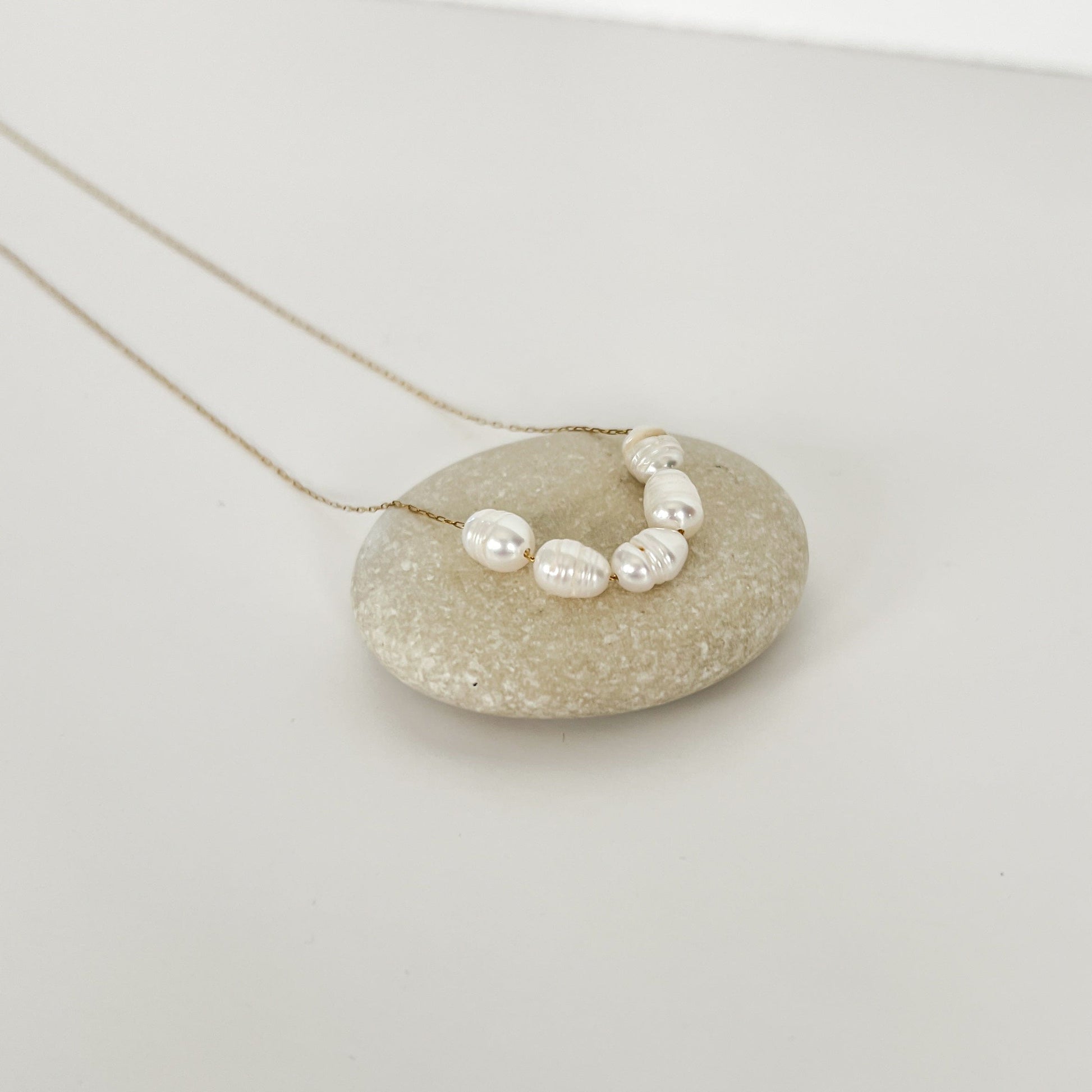 FIONA GRACE Necklaces 5 Freshwater Pearls Delicate Necklace- Waterproof