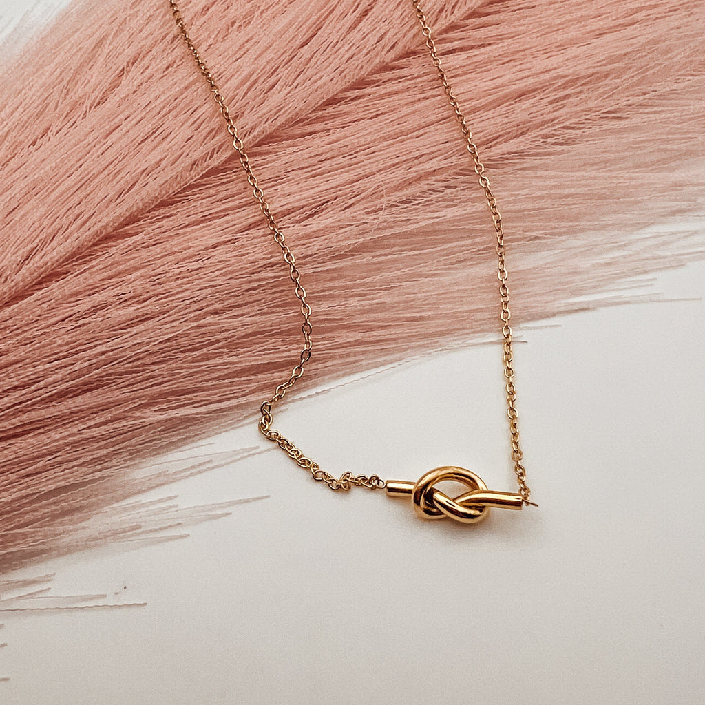 FIONA GRACE Necklaces A Forever Bond Gold Knot Necklace -18k Gold