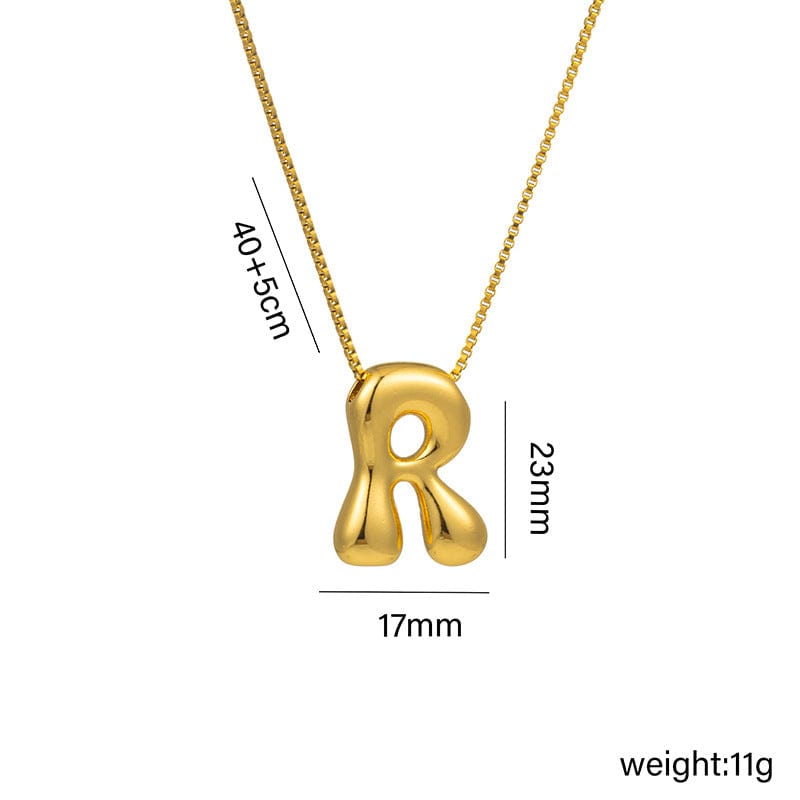 FIONA GRACE Necklaces Bubble Letter Monogram Necklace- Waterproof