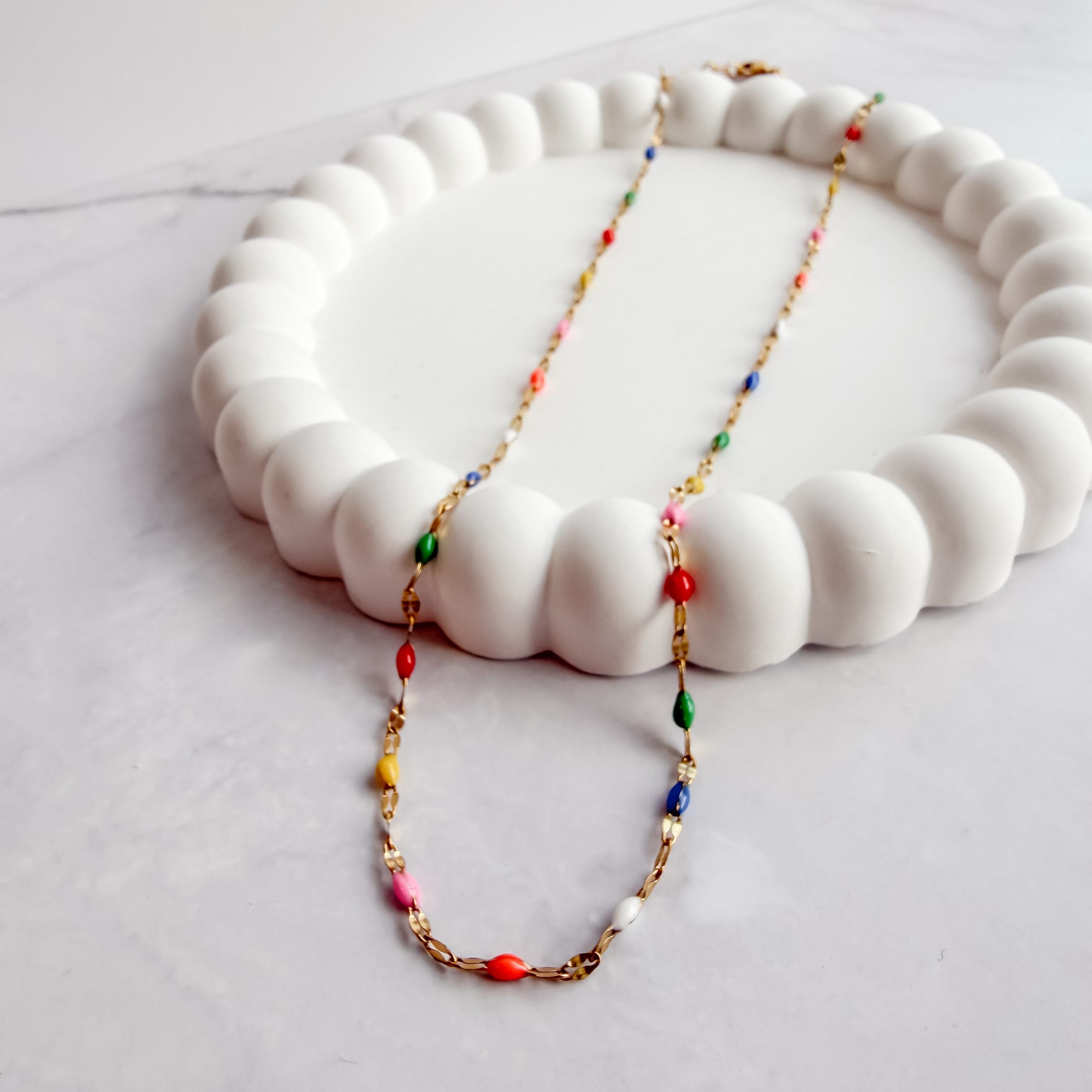 FIONA GRACE Necklaces Cabo Chain Necklace | Rainbow Enamel Gold Chain | Waterproof & Tarnish-Free