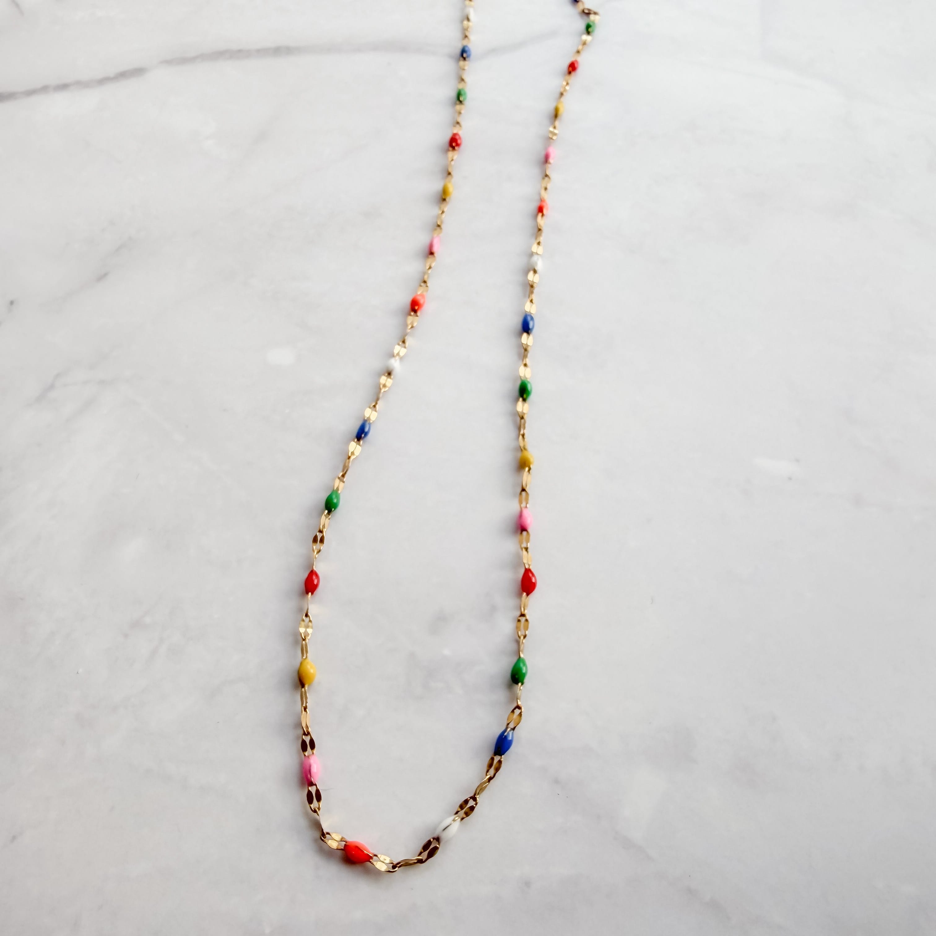 FIONA GRACE Necklaces Cabo Chain Necklace | Rainbow Enamel Gold Chain | Waterproof & Tarnish-Free