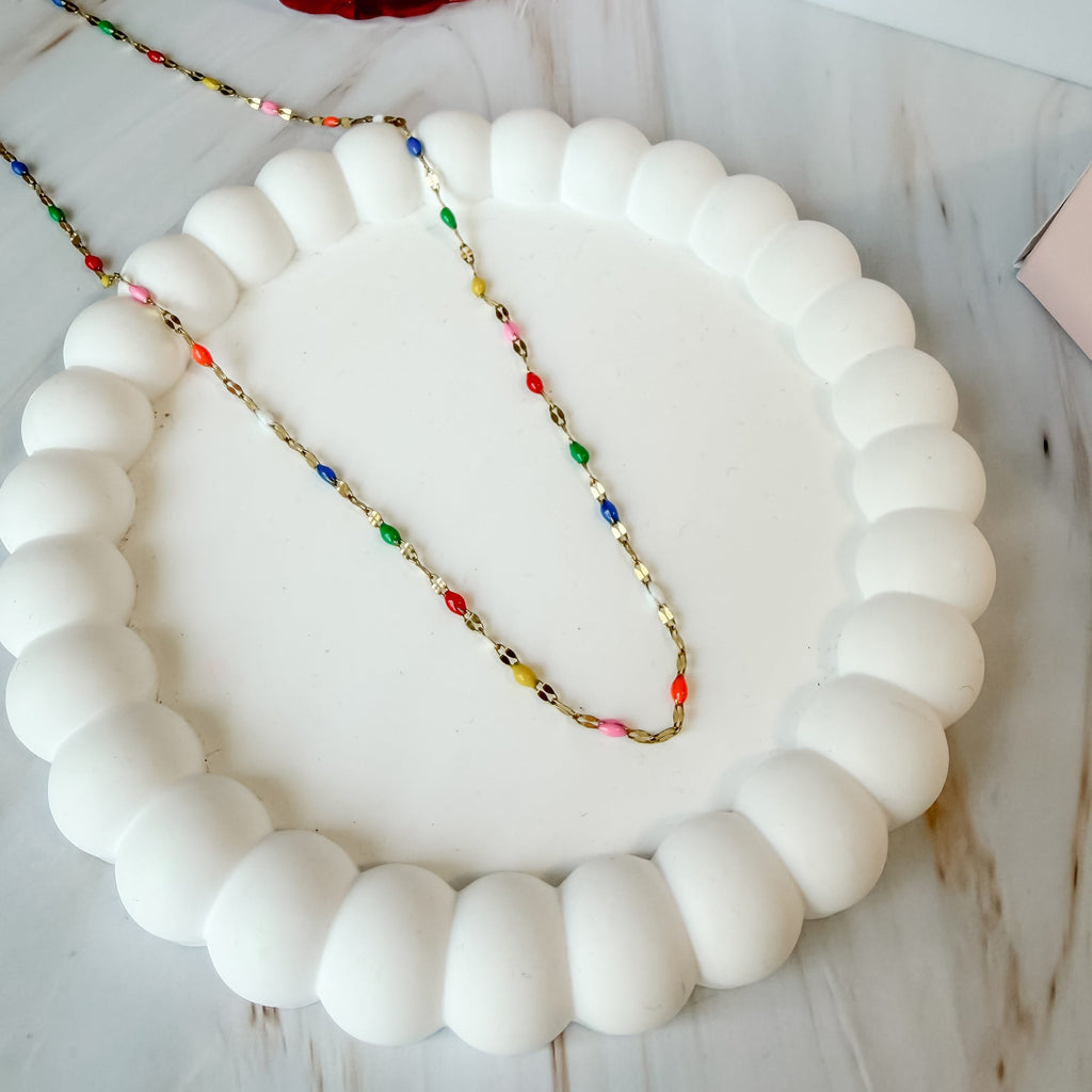 FIONA GRACE Necklaces Cabo Chain Necklace | Rainbow Enamel Gold Chain | Waterproof & Tarnish-Free
