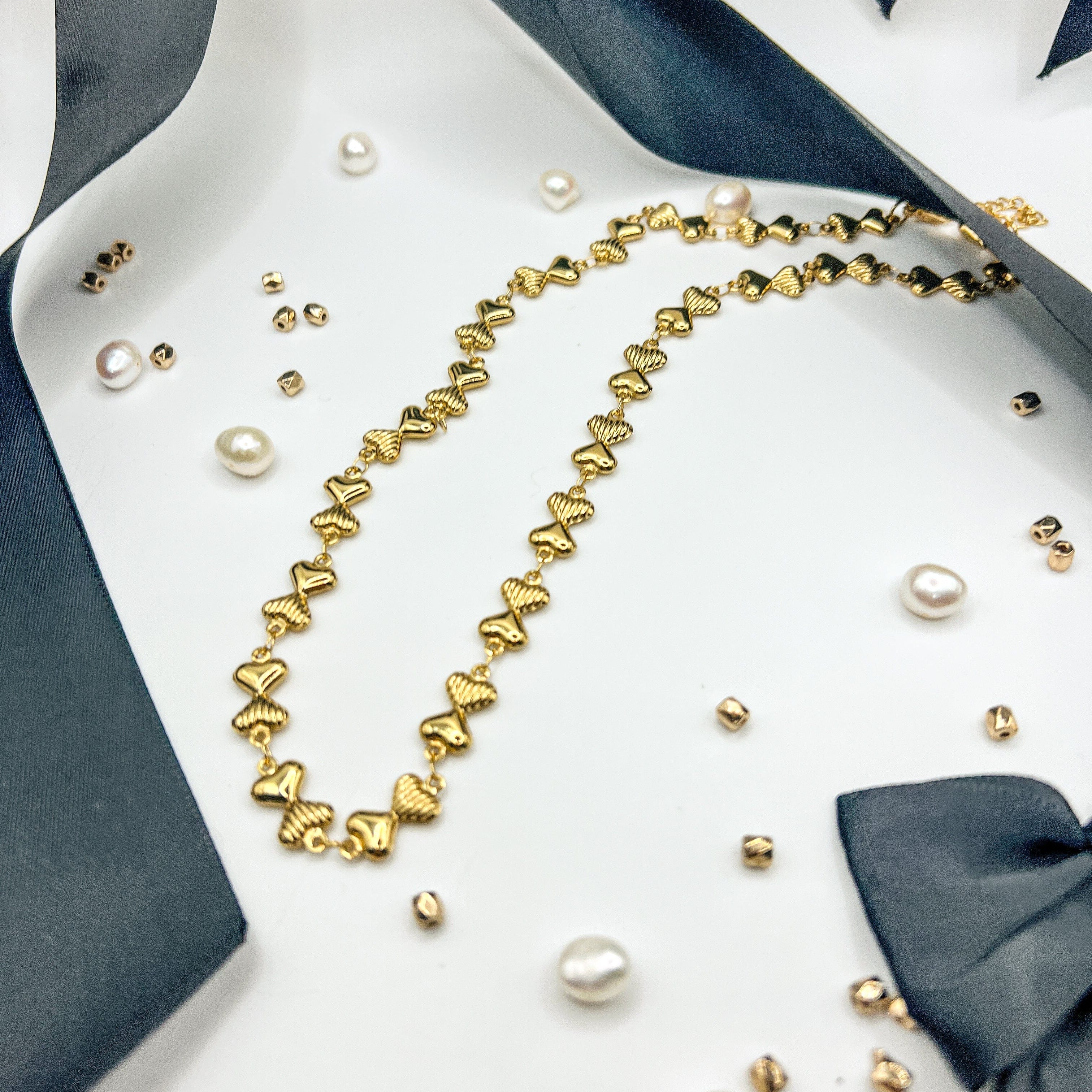 FIONA GRACE Necklaces Chunky Gold Bow Chain Necklace – Statement Bow Link Chain