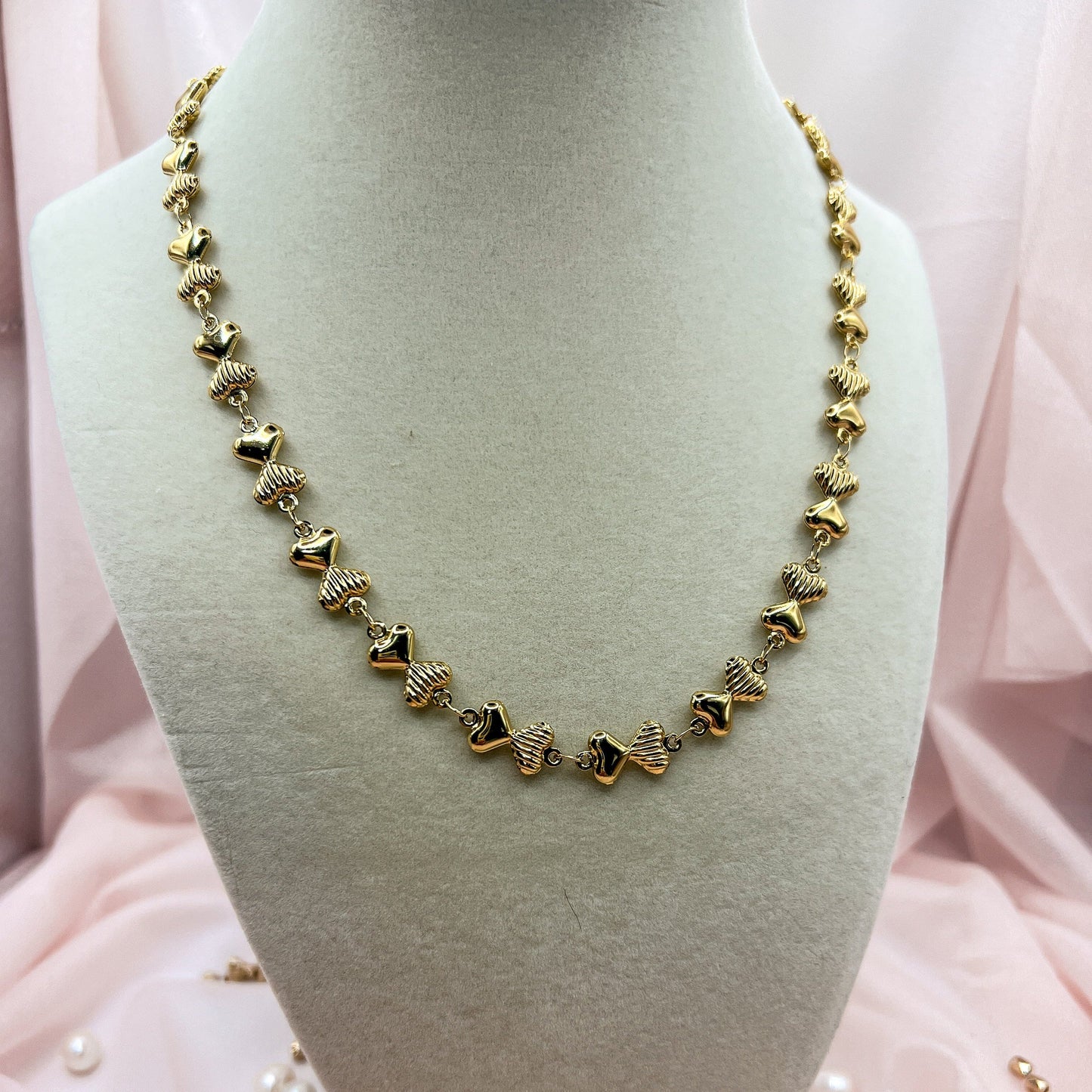 FIONA GRACE Necklaces Chunky Gold Bow Chain Necklace – Statement Bow Link Chain