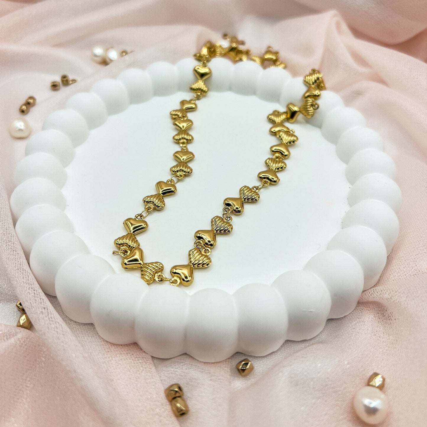 FIONA GRACE Necklaces Chunky Gold Bow Chain Necklace – Statement Bow Link Chain