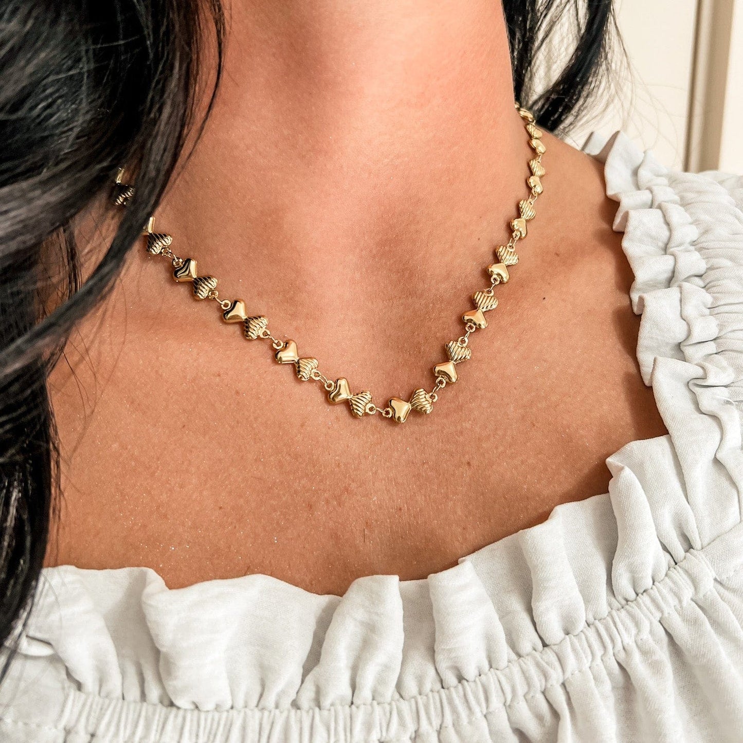 FIONA GRACE Necklaces Chunky Gold Bow Chain Necklace – Statement Bow Link Chain