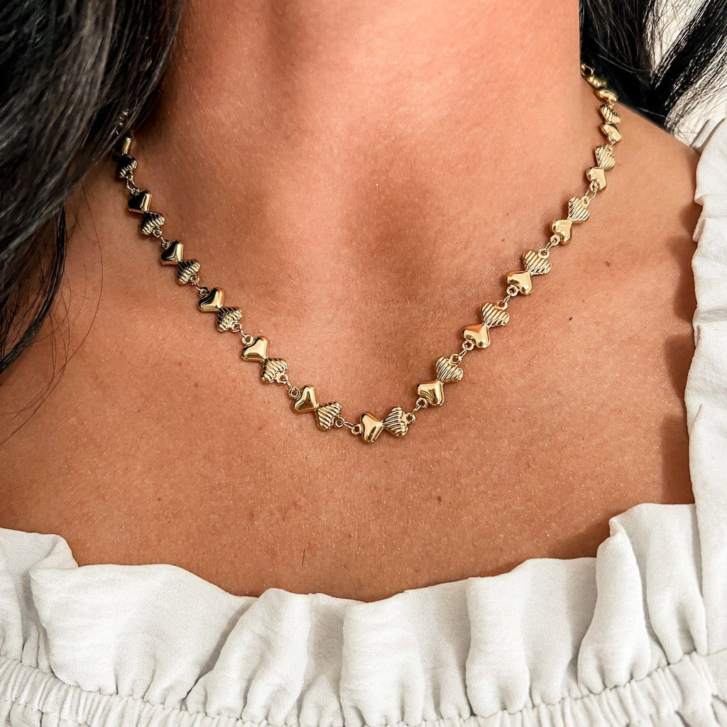 FIONA GRACE Necklaces Chunky Gold Bow Chain Necklace – Statement Bow Link Chain