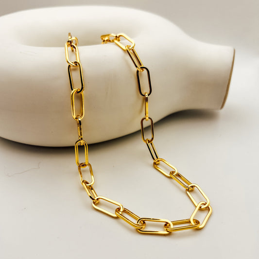 FIONA GRACE Necklaces Chunky Paperclip Chain Necklace 18K Gold