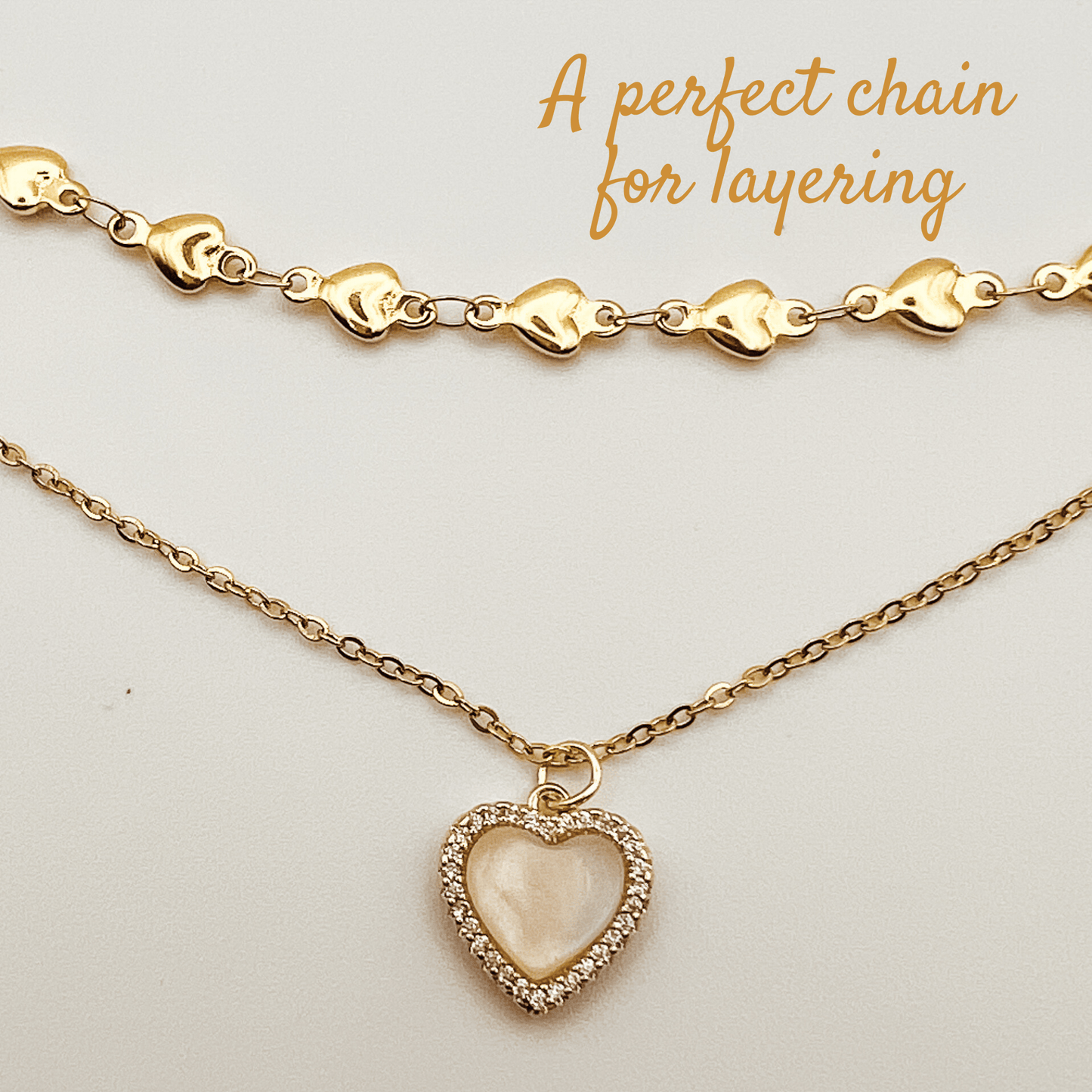 FIONA GRACE Necklaces Dainty Heart Chain Necklace