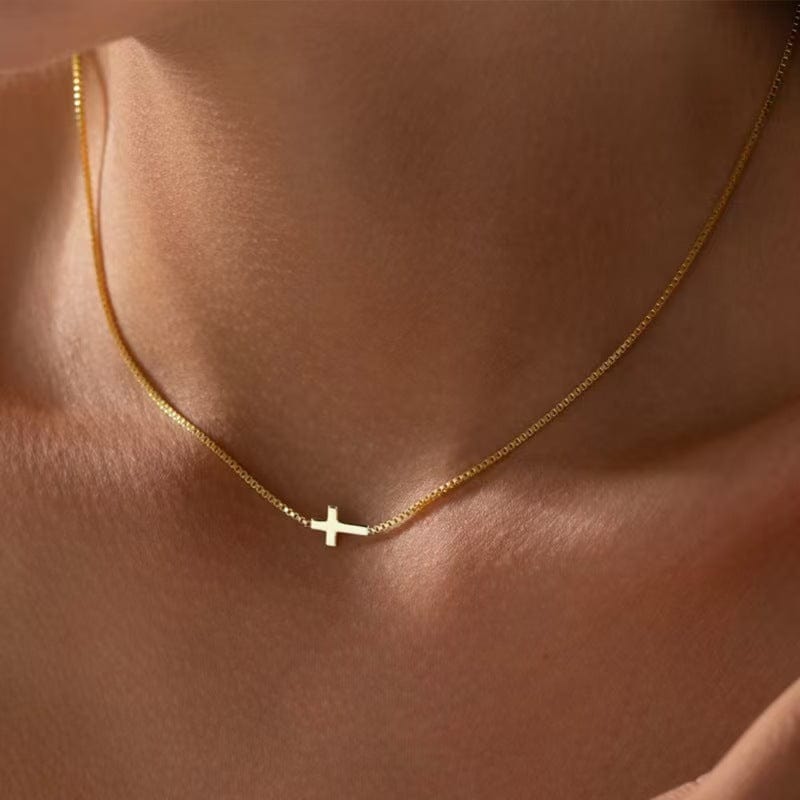 FIONA GRACE Necklaces Delicate Cross 18k Gold Necklace