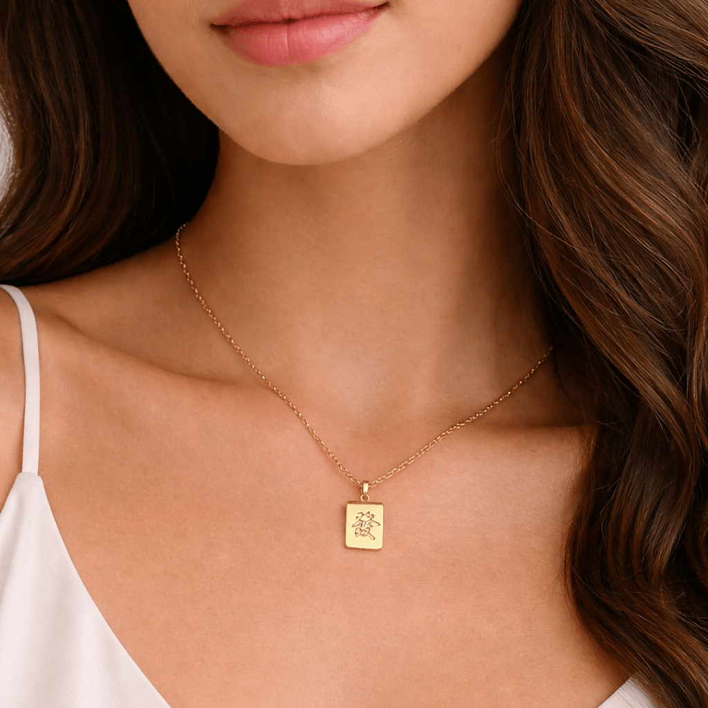 FIONA GRACE Necklaces Fortune Tile Necklace (福)