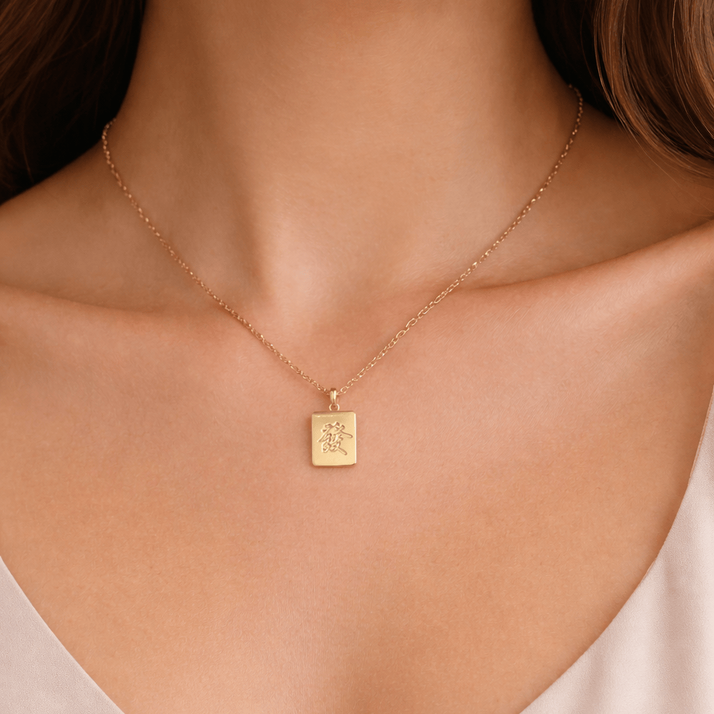 FIONA GRACE Necklaces Fortune Tile Necklace (福)
