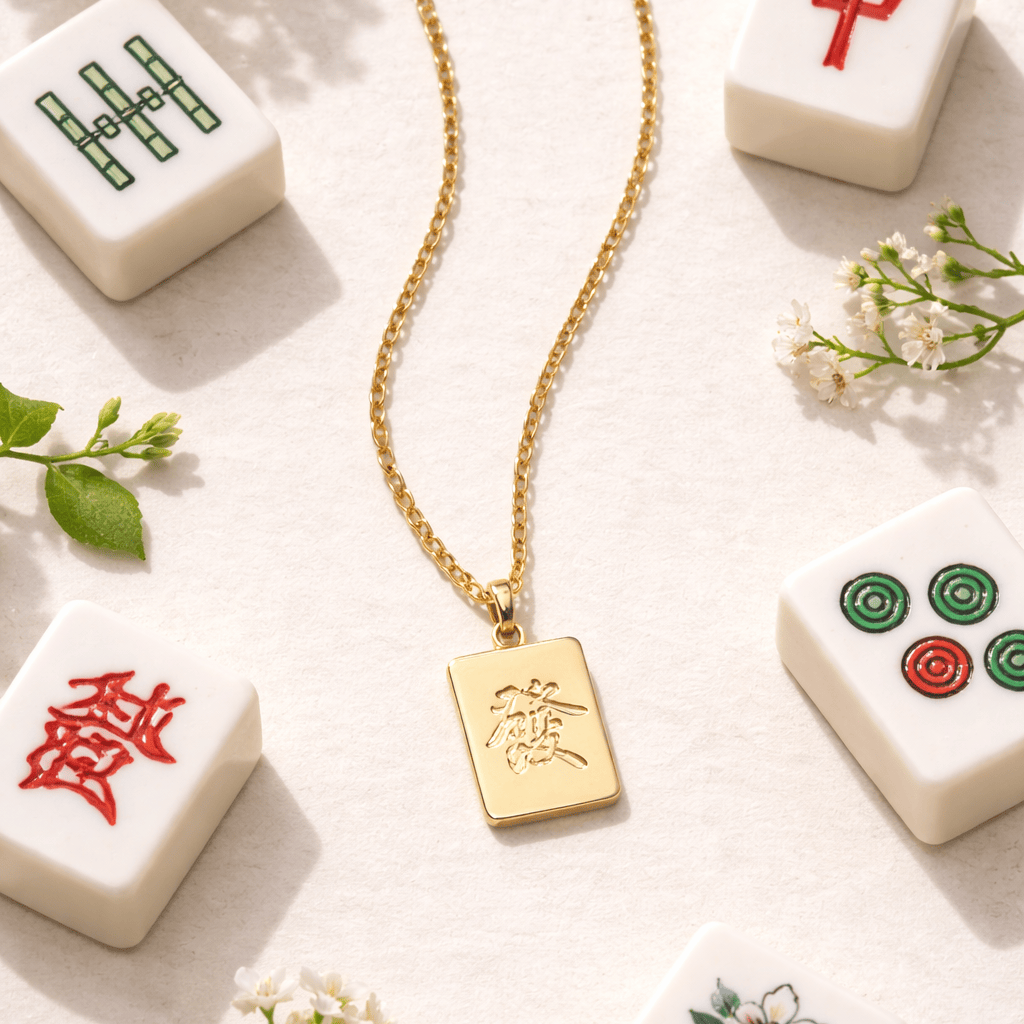 FIONA GRACE Necklaces Fortune Tile Necklace (福)