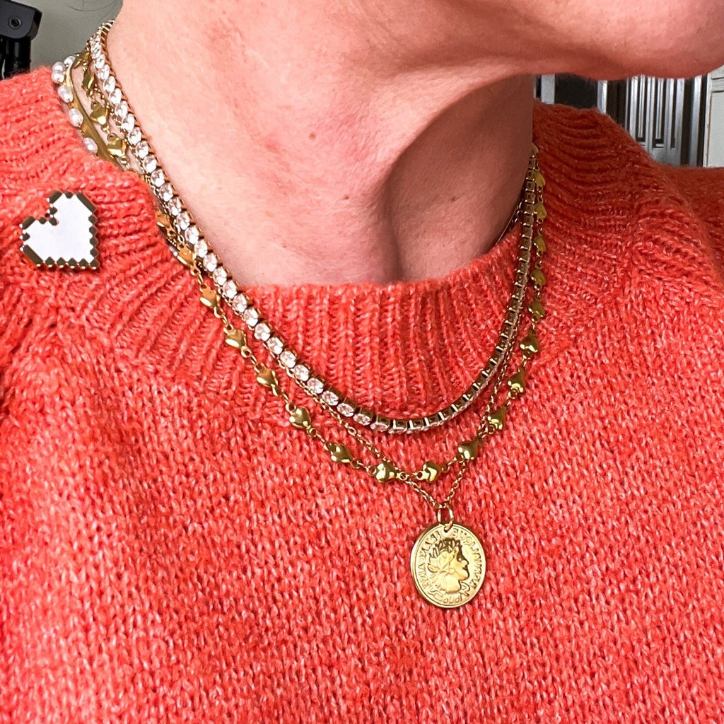 FIONA GRACE Necklaces French Coin 18K Gold Necklace