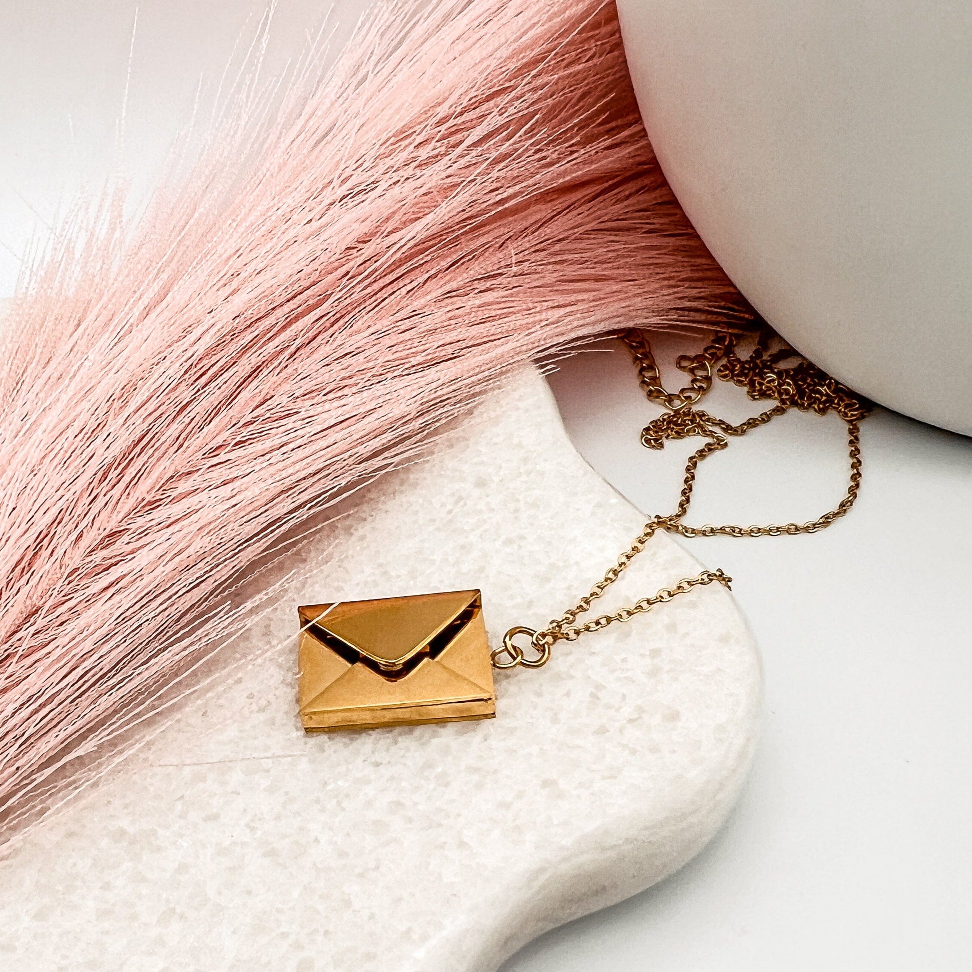 FIONA GRACE Necklaces Gold Envelope Locket Necklace