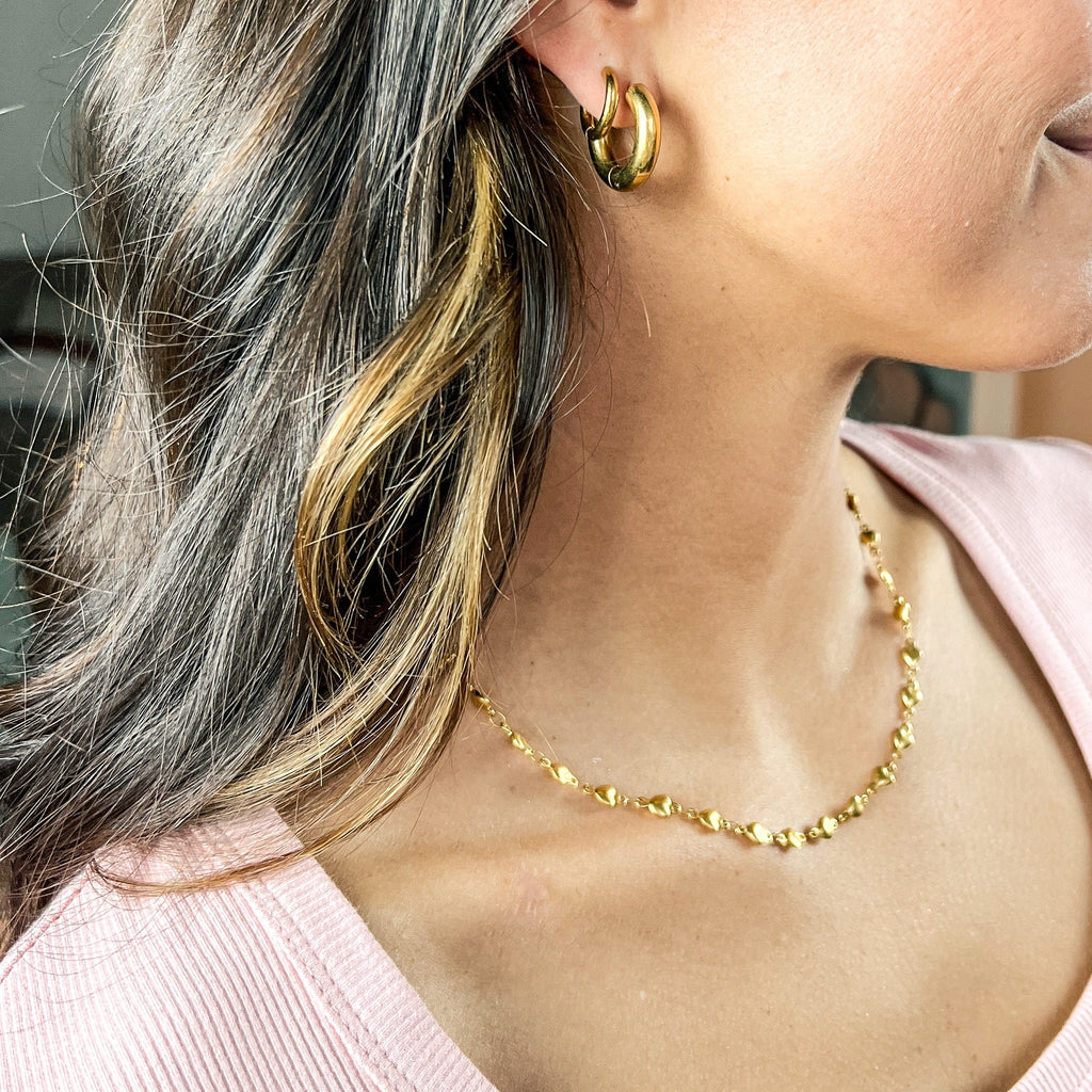 FIONA GRACE Necklaces Hearts Connected Gold Chain Necklace