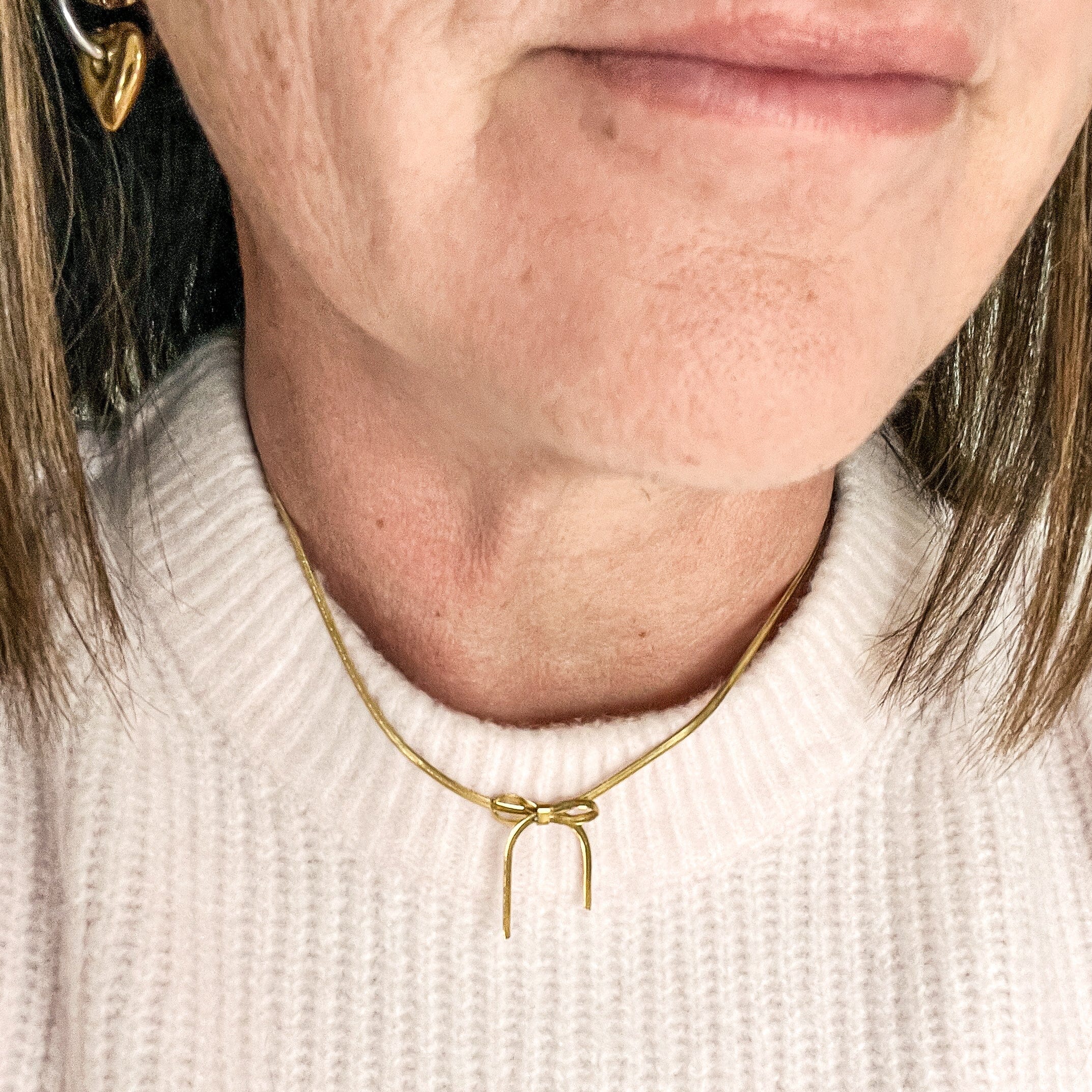 FIONA GRACE Necklaces Heartstrings Bow Knot Choker- Tarnish Free