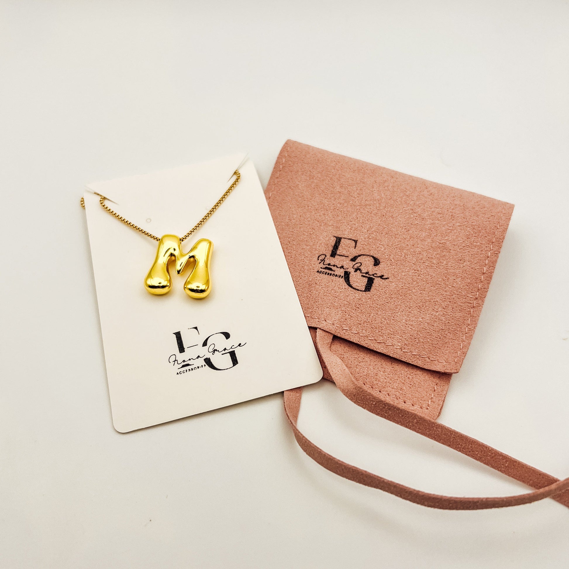 FIONA GRACE Necklaces Initial Letter Bubble Monogram Necklace- Waterproof