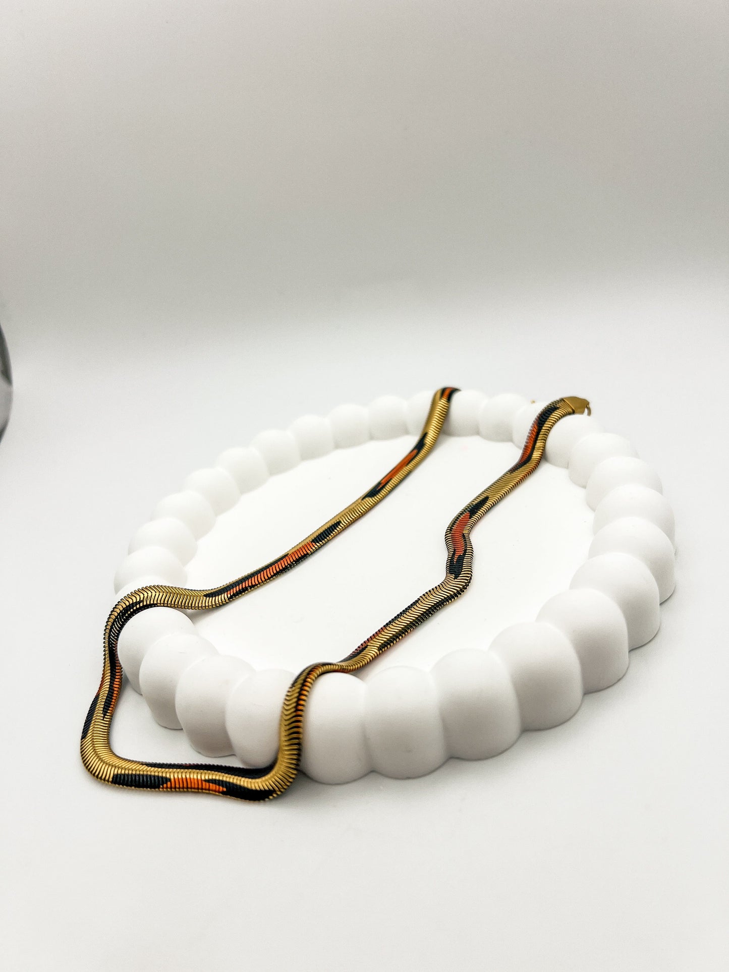 FIONA GRACE Necklaces Leopard Print Herringbone Necklace