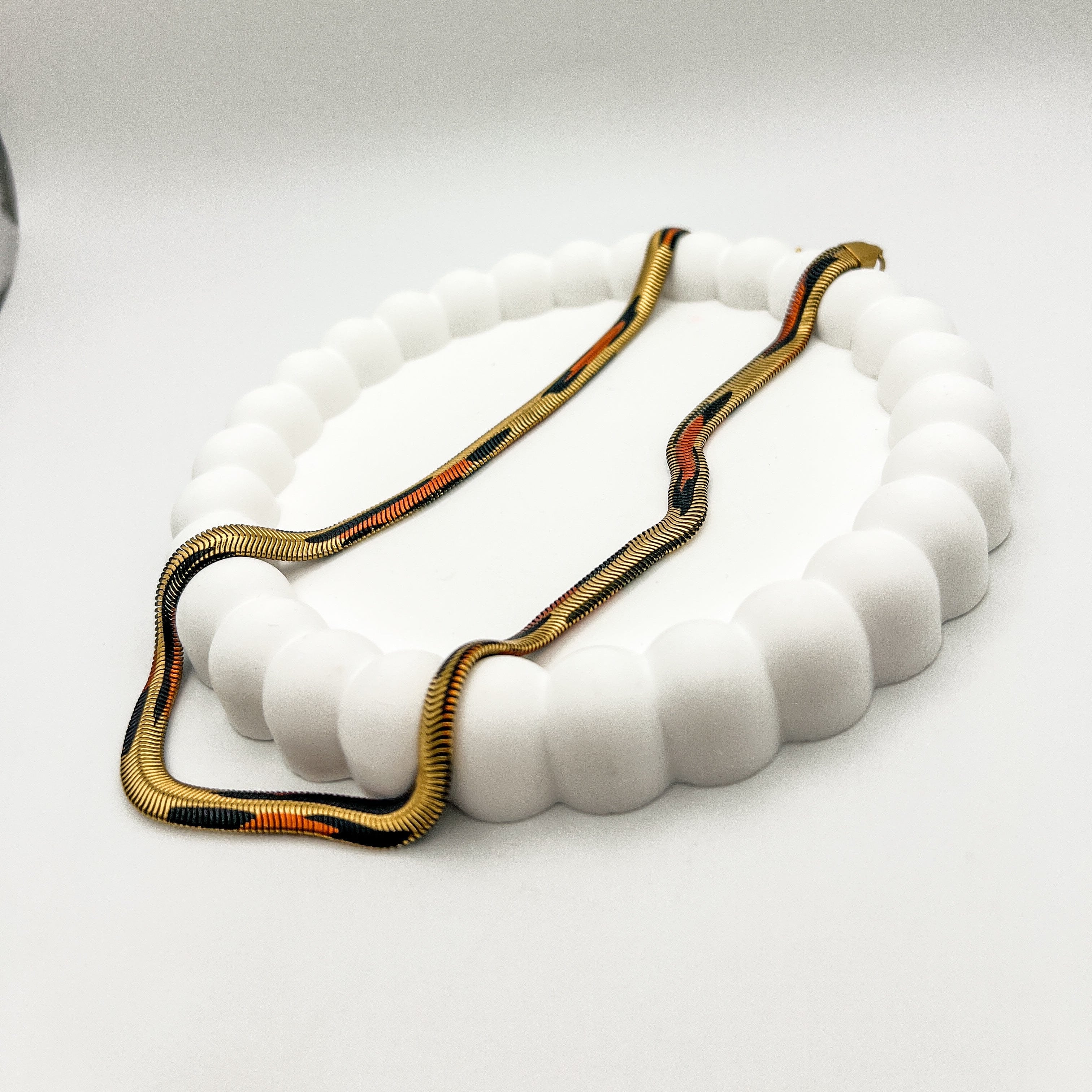 FIONA GRACE Necklaces Leopard Print Herringbone Necklace