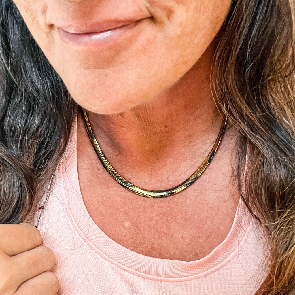 FIONA GRACE Necklaces Leopard Print Herringbone Necklace